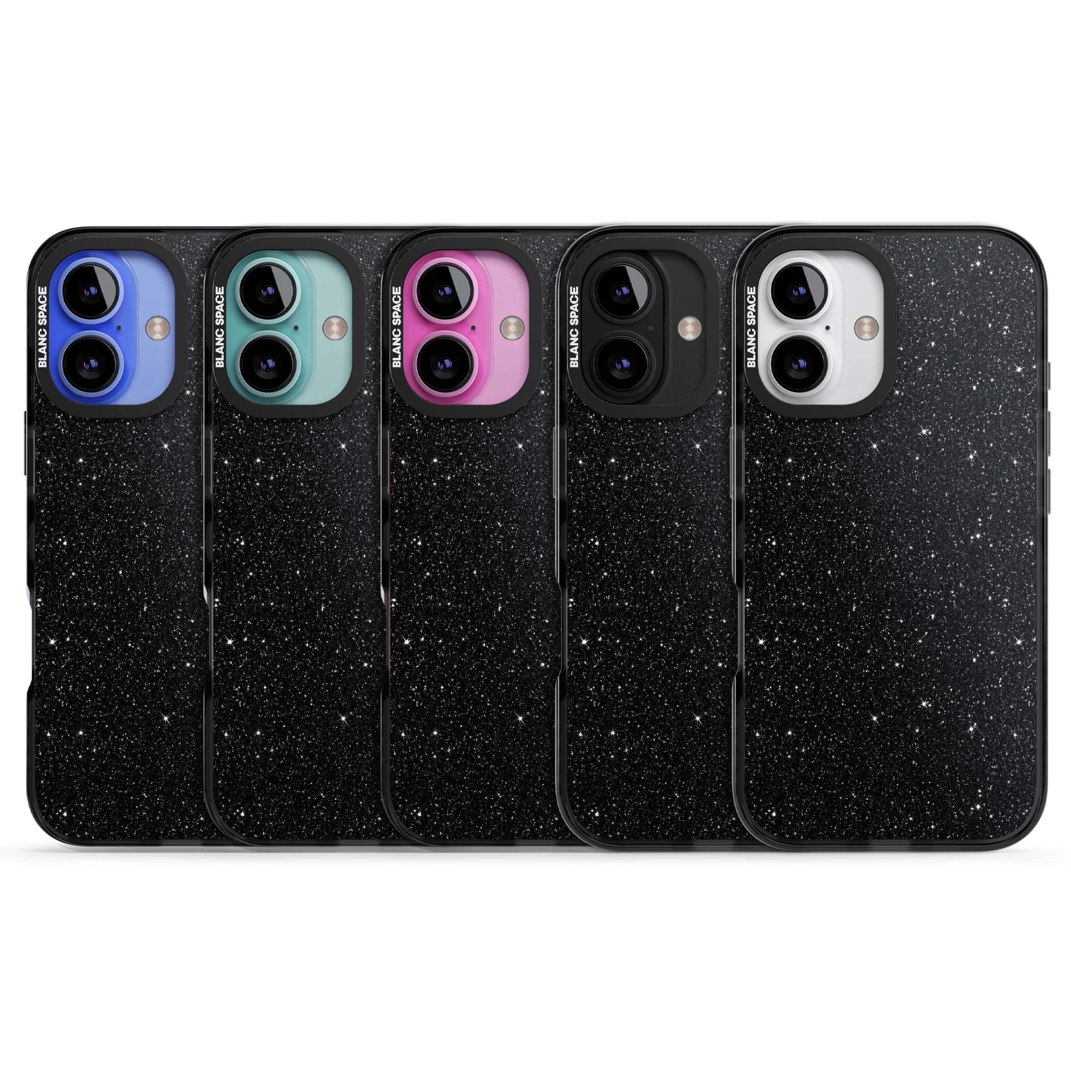 Black Glitter black glitter iPhone case featuring an all-over sparkly shimmer pattern on a jet black base | Black Impact case for iPhone 16, iPhone 16 Plus