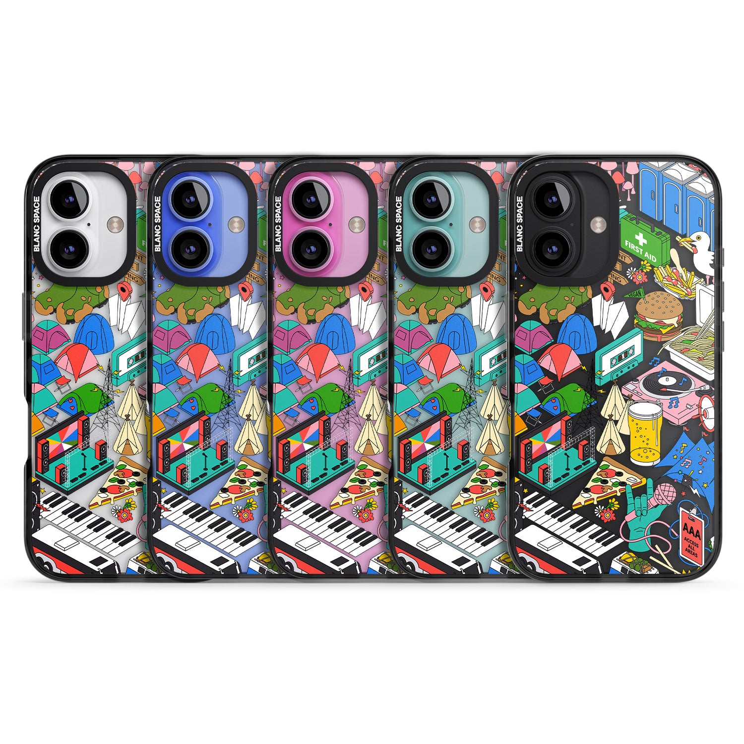 iPhone 16 Pro Max Festival Frenzy Black Impact Phone Case