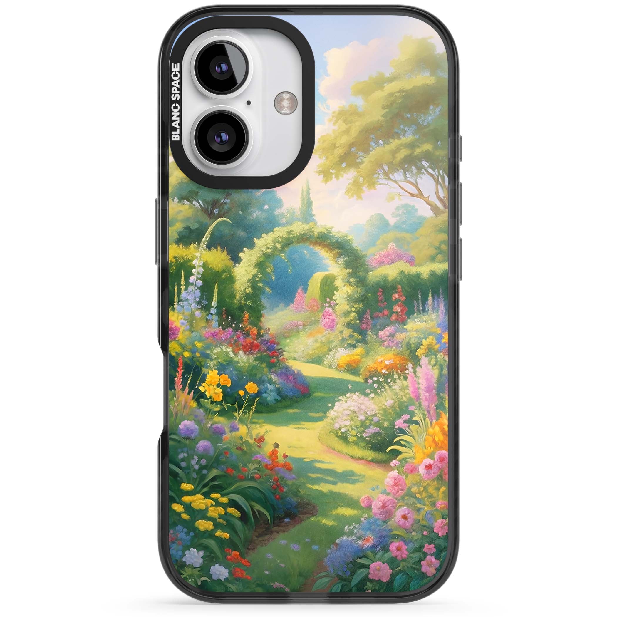 The Painter's Garden floral iPhone case | Black Impact case for iPhone 16, iPhone 16 Plus
