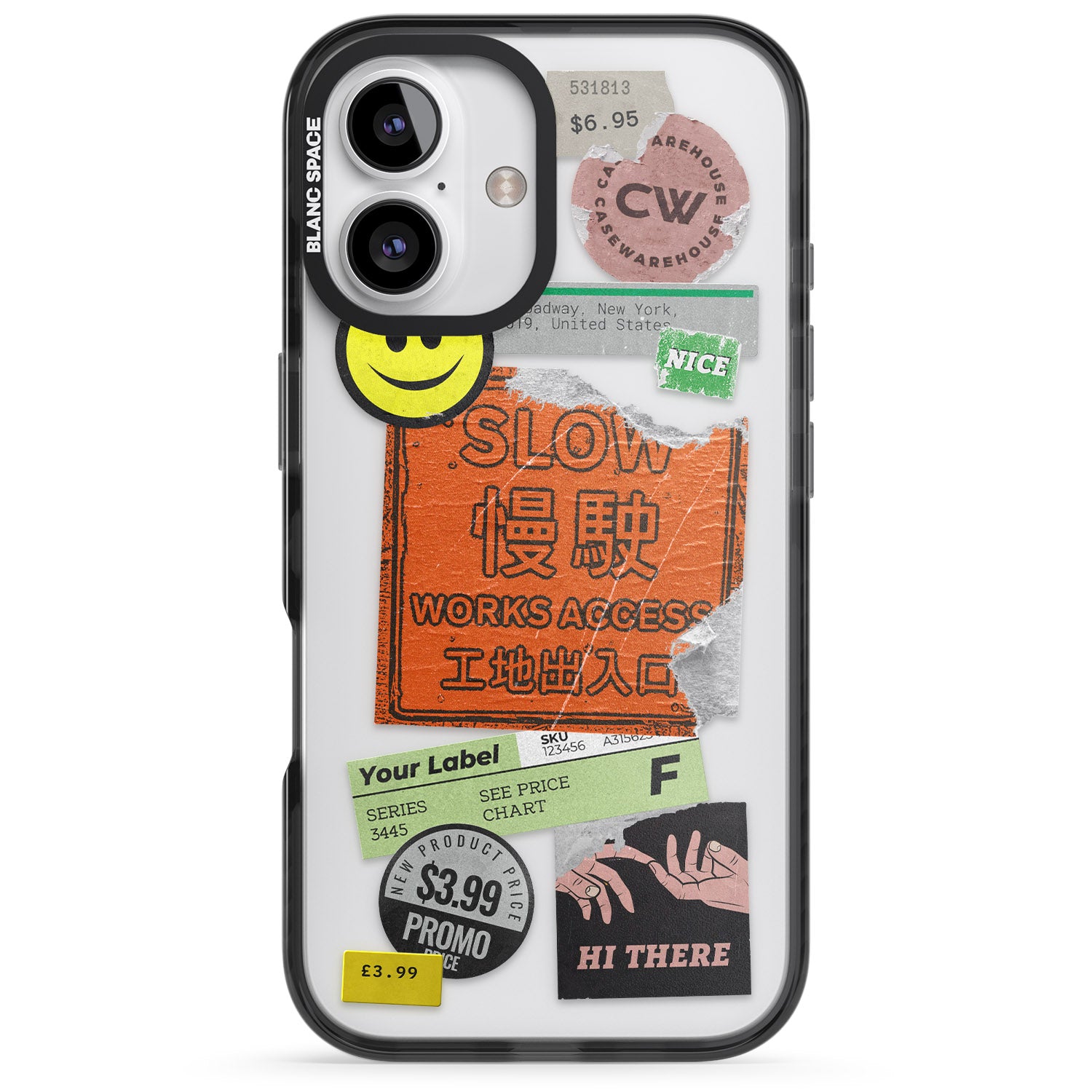 iPhone 16 Pro Max Kanji Signs Sticker Mix Black Impact Phone Case