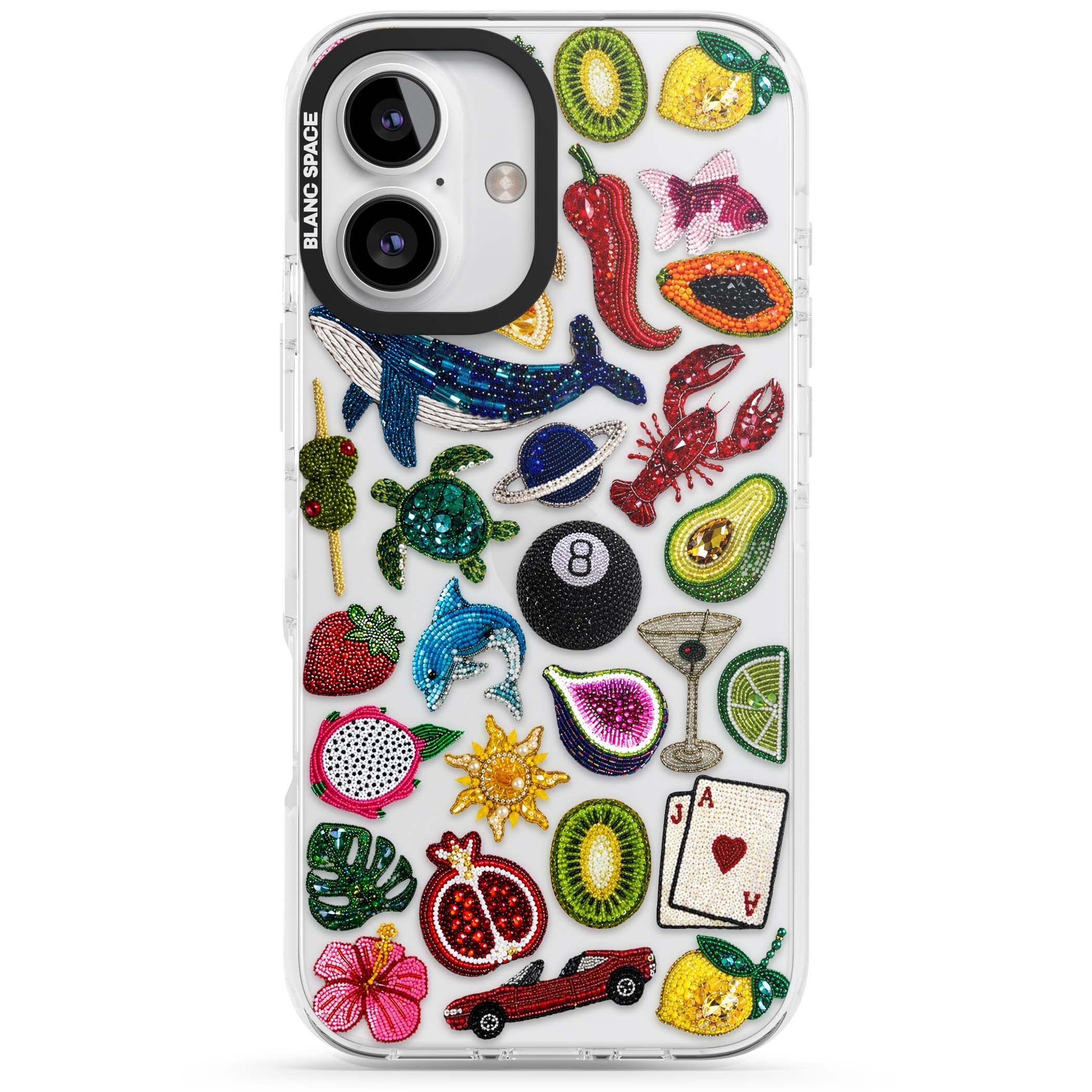 Beaded Mix cute iPhone case | Clear Impact case for iPhone 16, iPhone 16 Plus