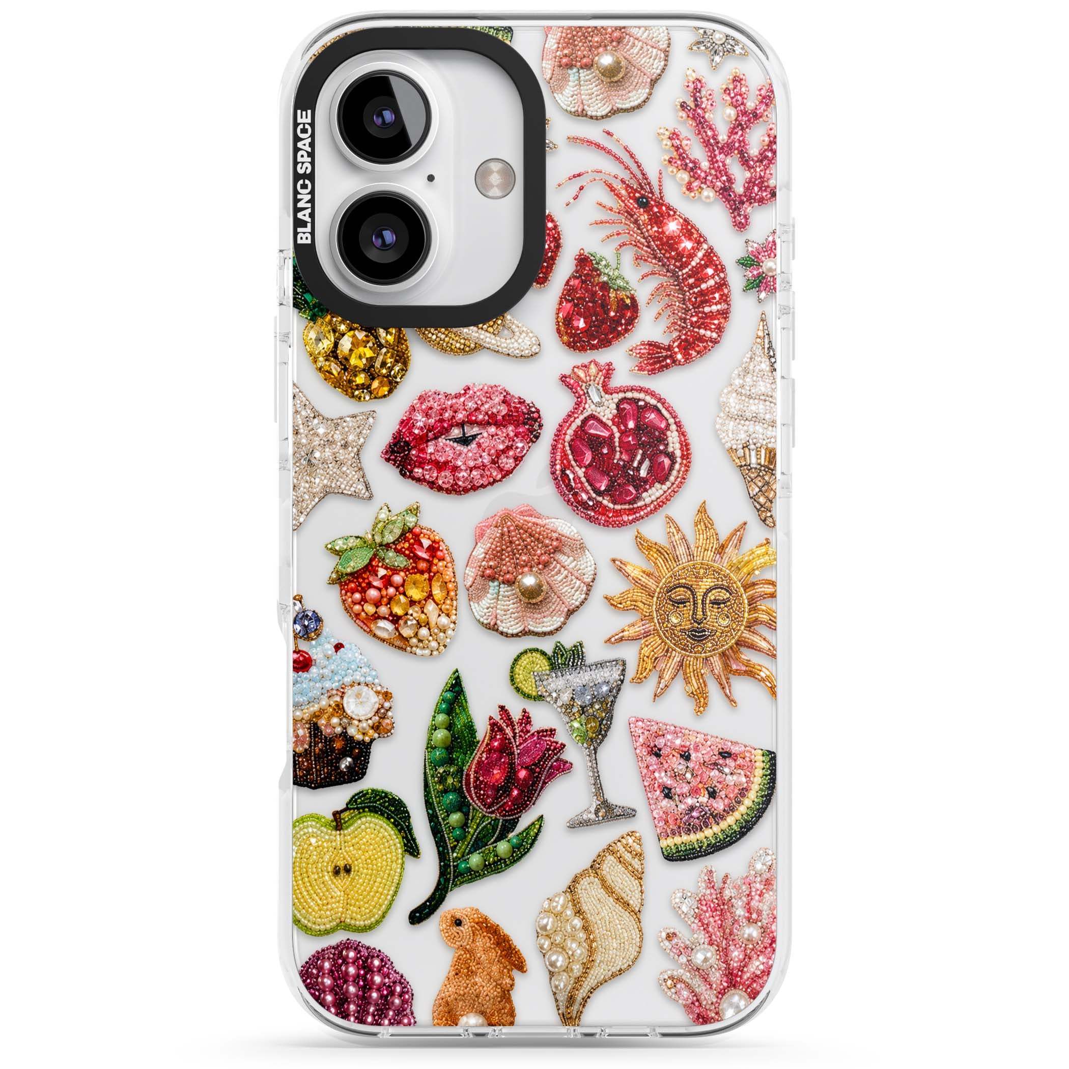 Beaded Riviera coquette iPhone case | Clear Impact case for iPhone 16, iPhone 16 Plus