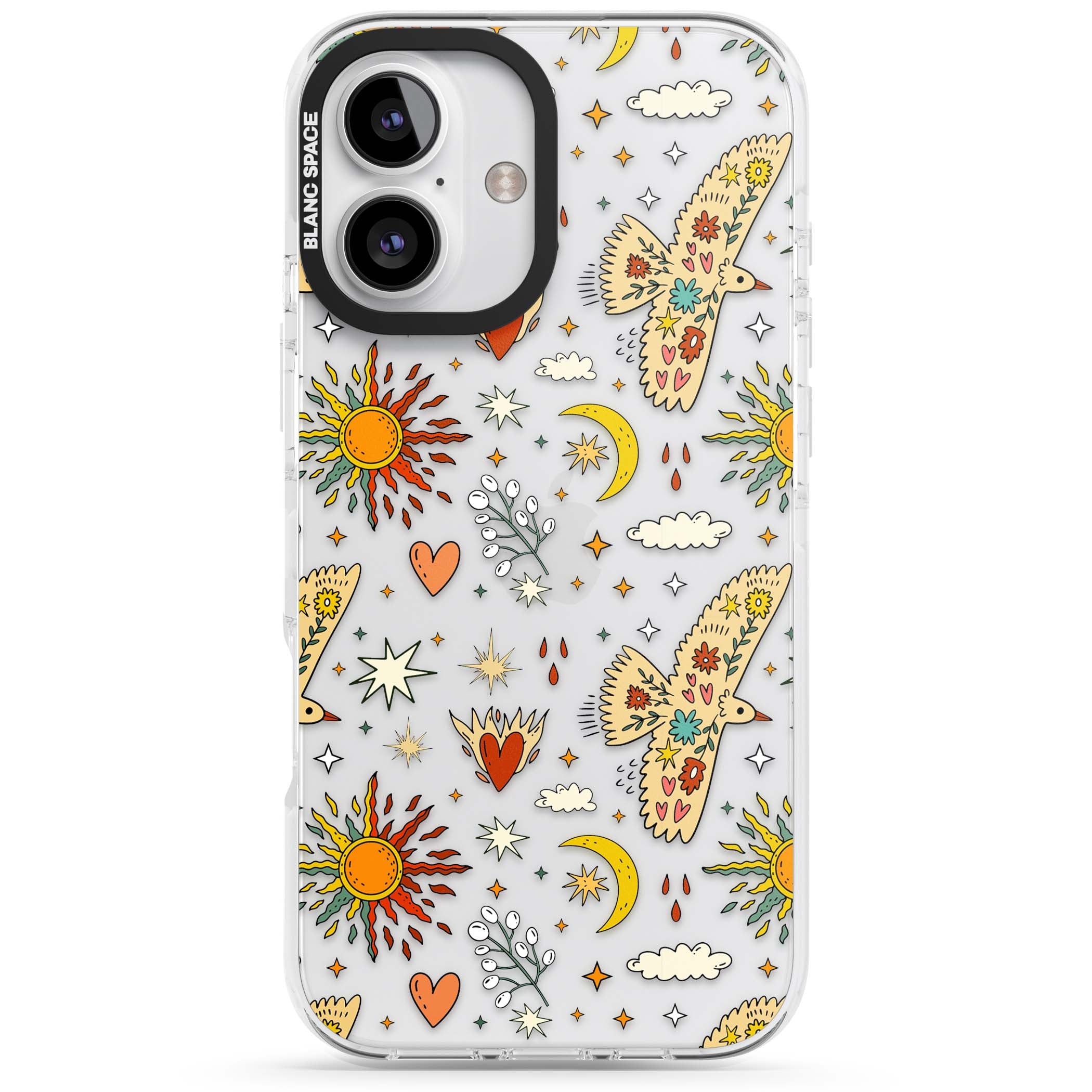 Elevate Your Phone'S Style With This Boho Celestial Sun & Eye Phone Case, Featuring A Mystical Blend Of Suns, All-Seeing Eyes, Butterflies, Stars, And