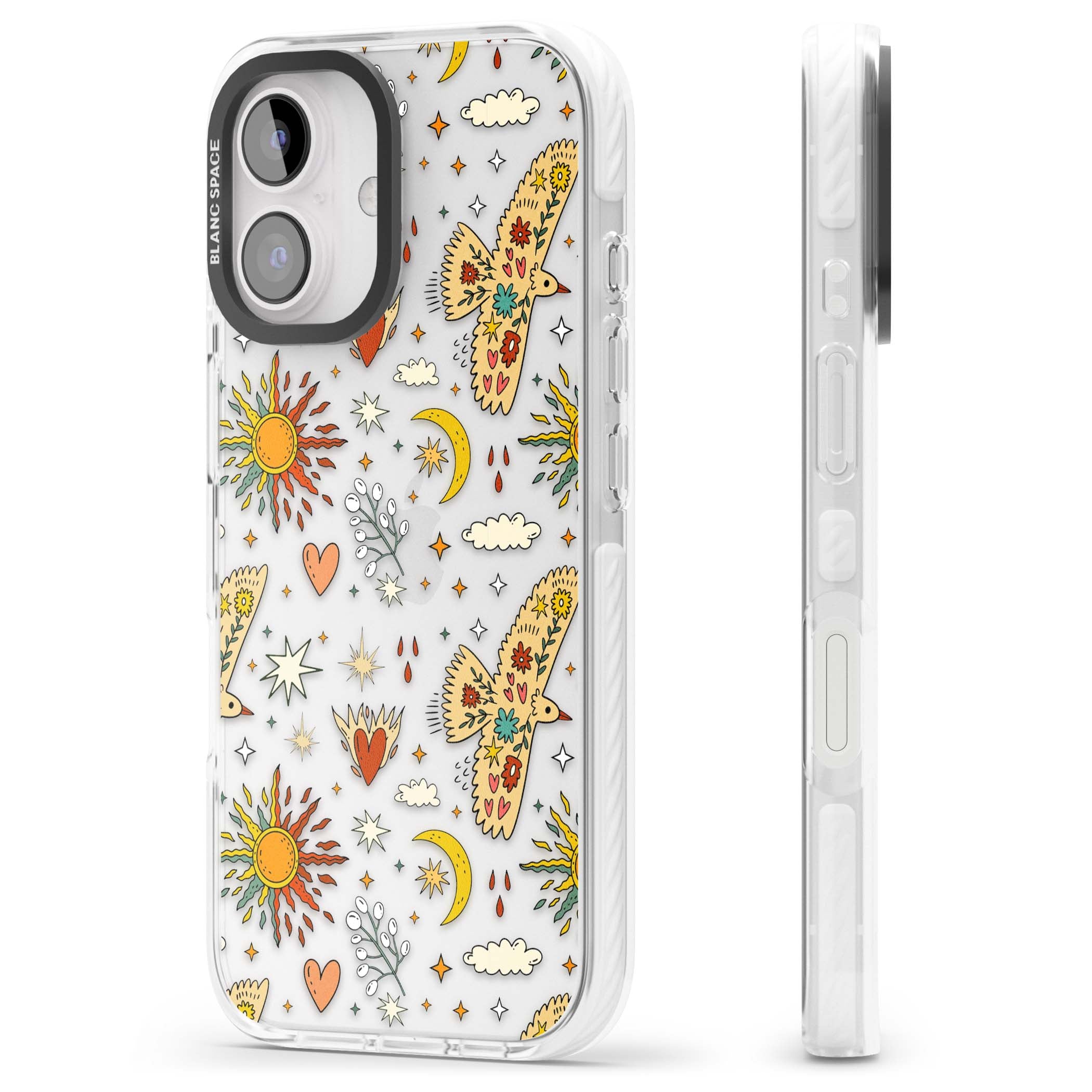 Elevate Your Phone'S Style With This Boho Celestial Sun & Eye Phone Case, Featuring A Mystical Blend Of Suns, All-Seeing Eyes, Butterflies, Stars, And