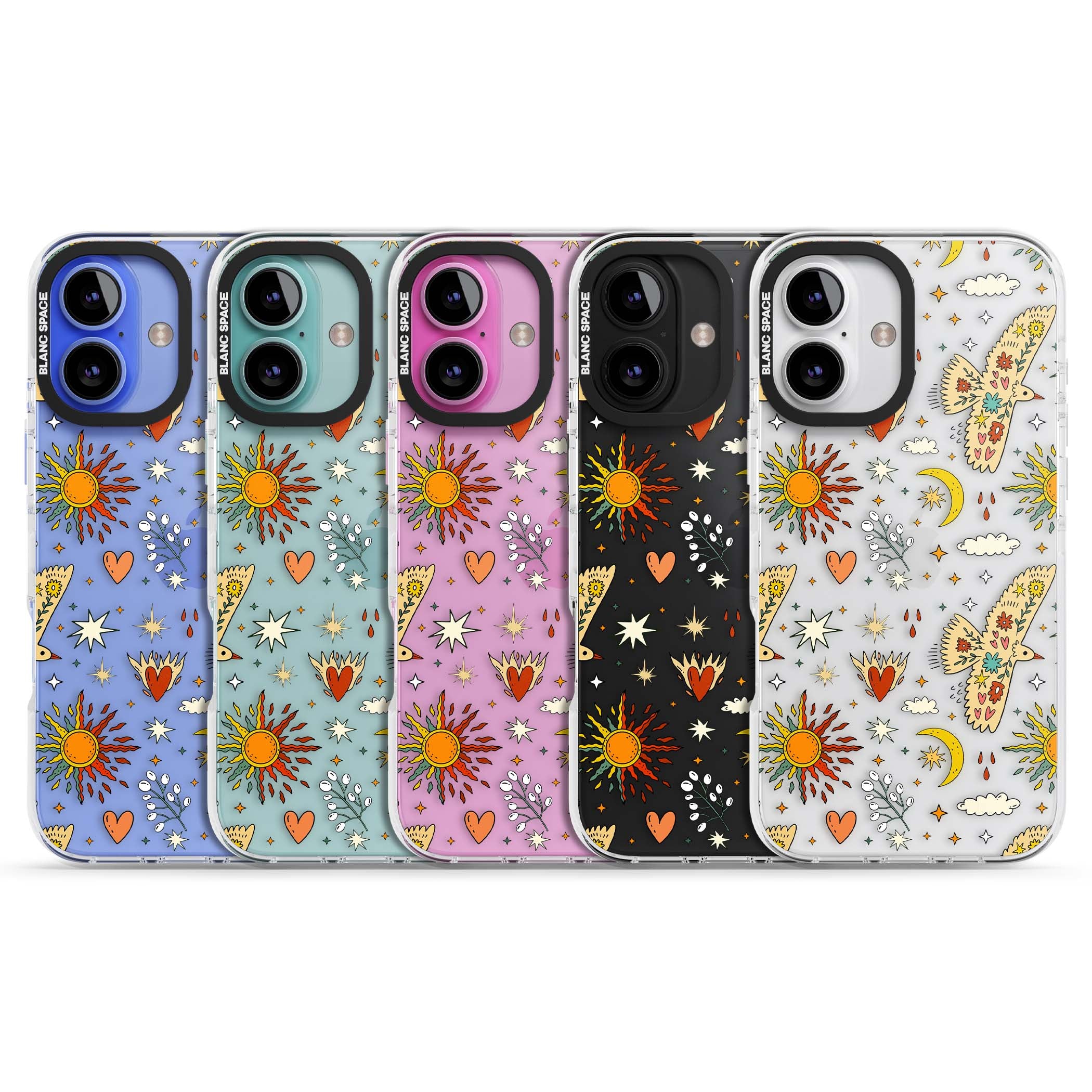 Elevate Your Phone'S Style With This Boho Celestial Sun & Eye Phone Case, Featuring A Mystical Blend Of Suns, All-Seeing Eyes, Butterflies, Stars, And