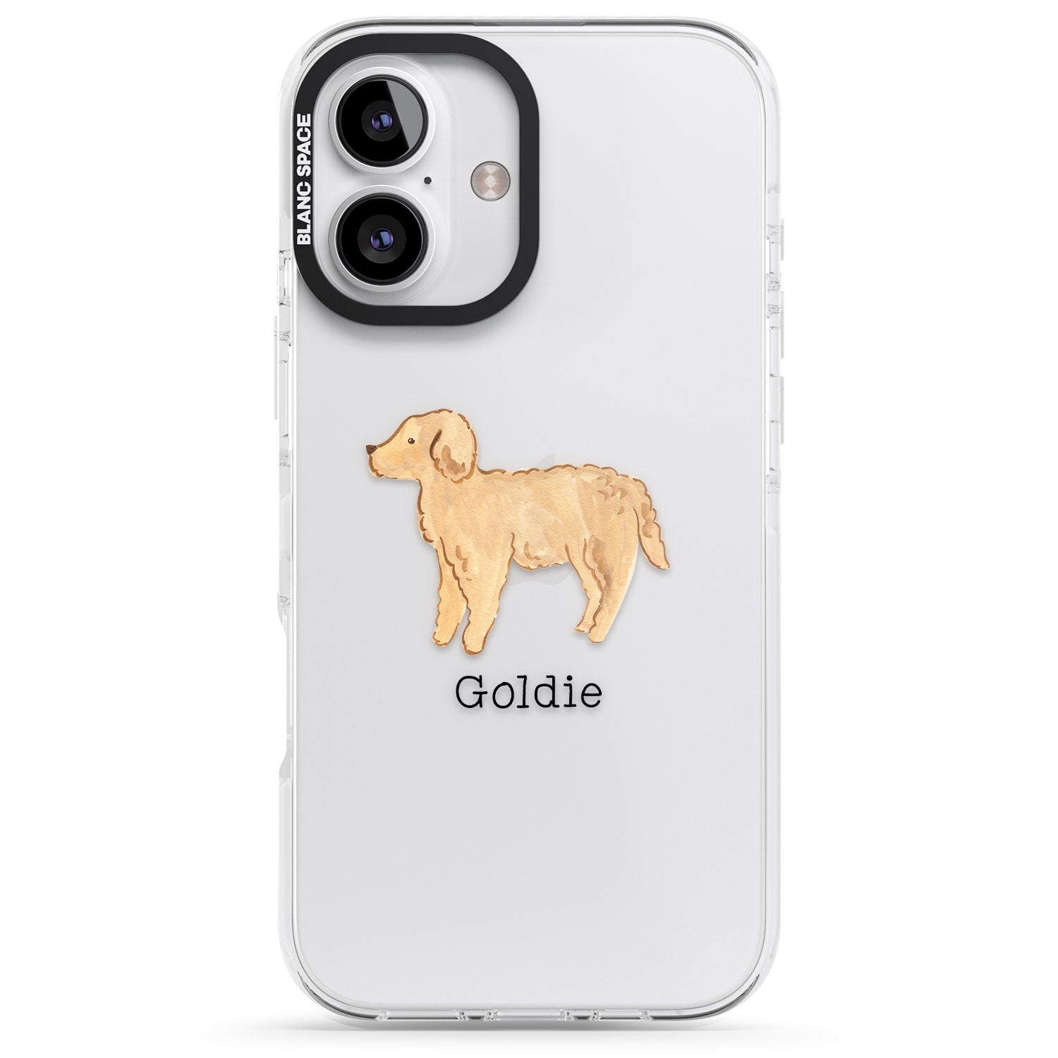 iPhone 16 Pro Max Personalised Hand Painted Goldendoodle Black Impact Phone Case