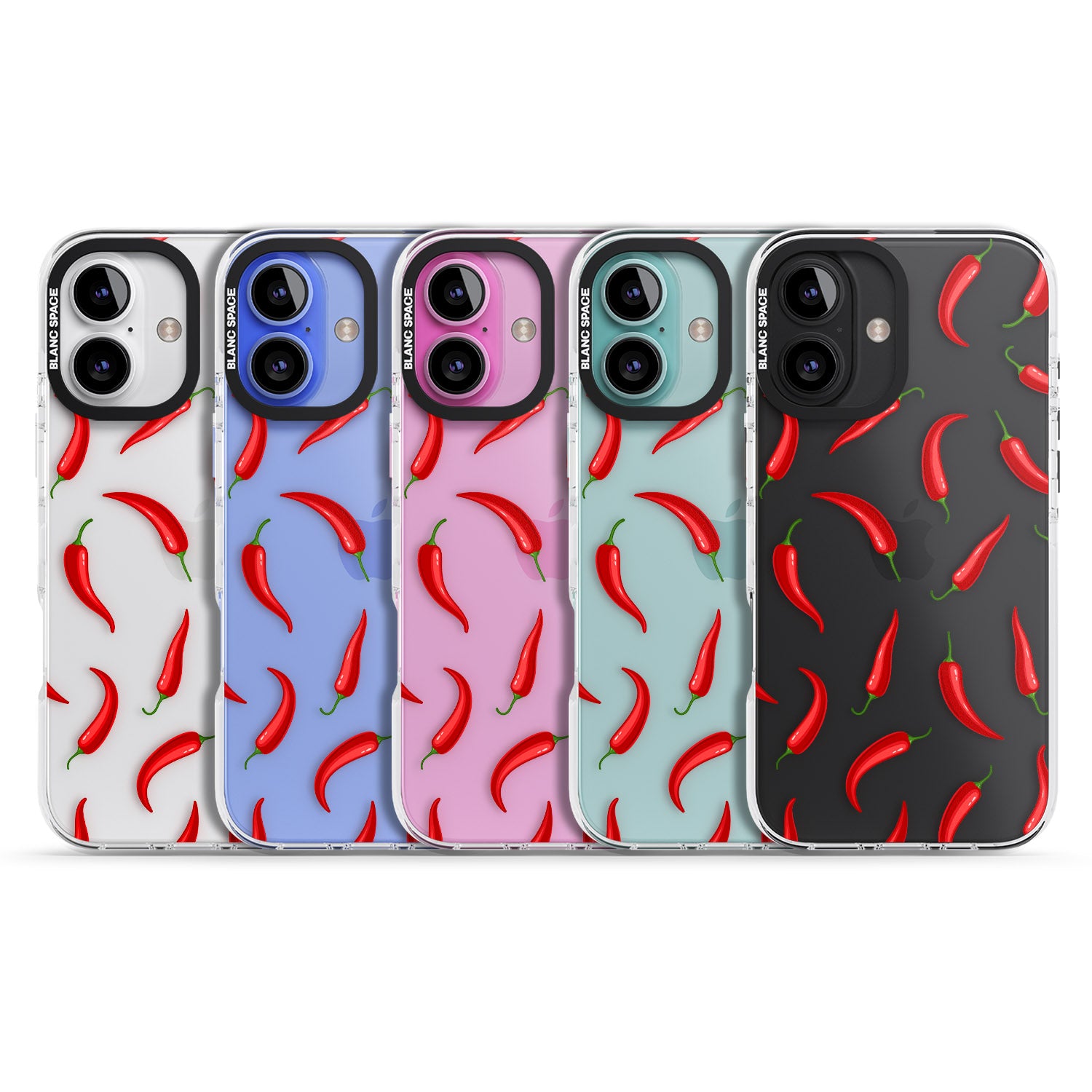 iPhone 16 Pro Max Chilli Pattern Black Impact Phone Case