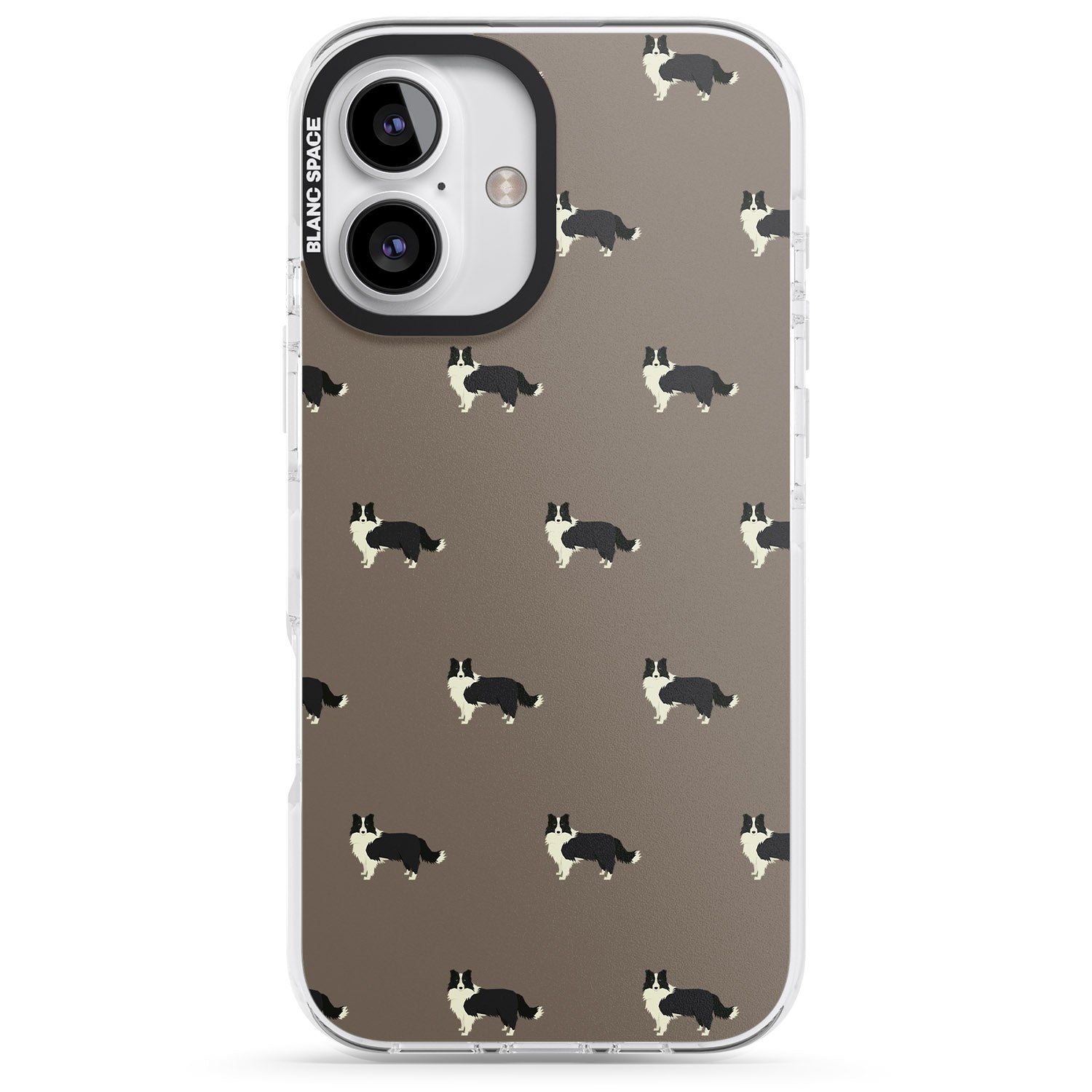 iPhone 16 Pro Max Border Collie Dog Pattern Black Impact Phone Case