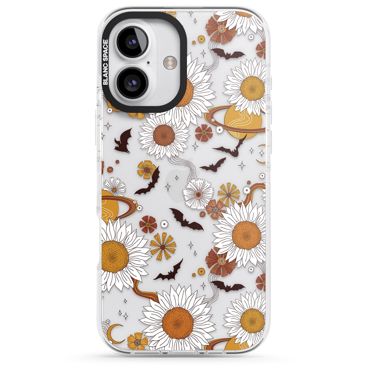 iPhone 16 Pro Max Halloween Bats and Planets Black Impact Phone Case