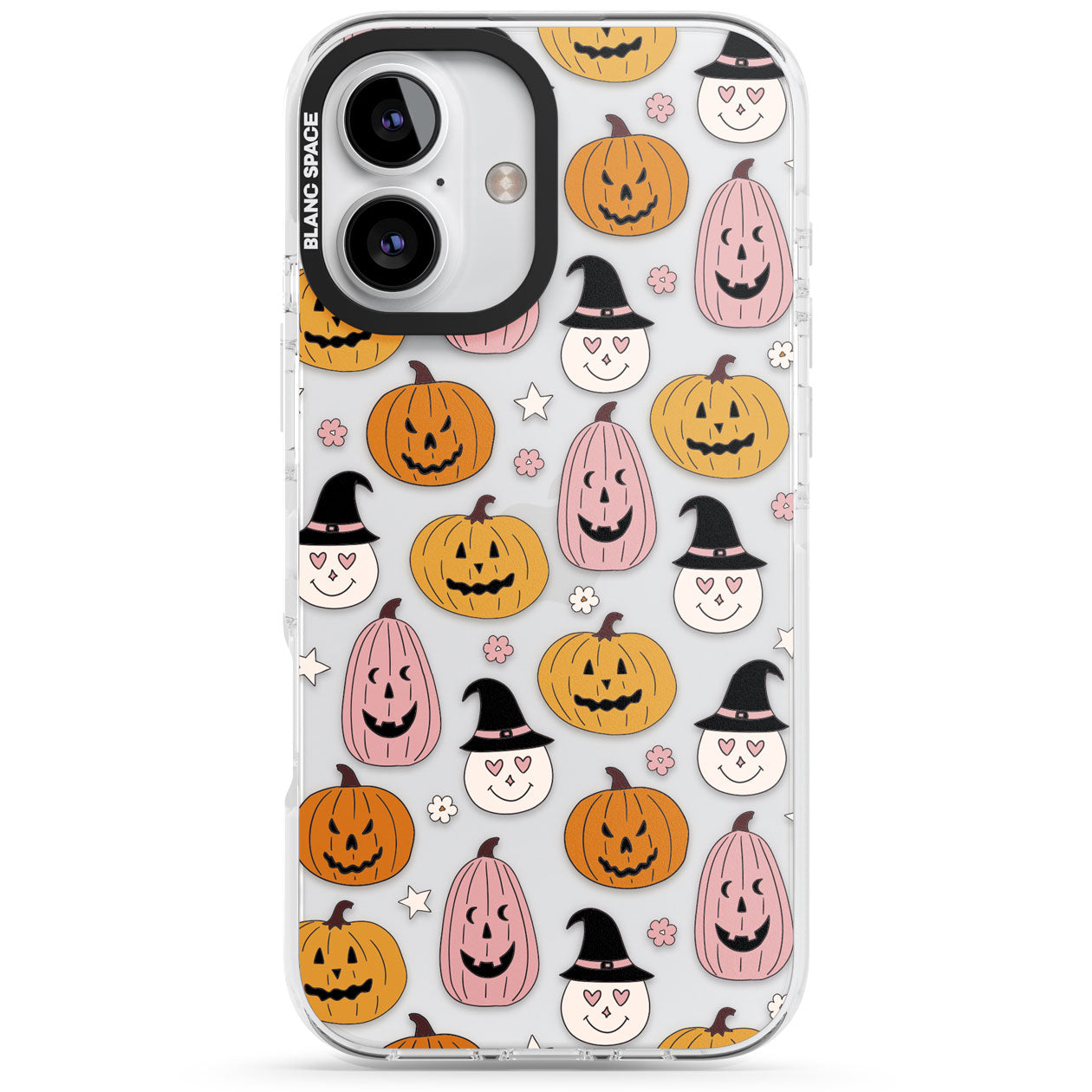 Witches and Pumpkins Pattern Impact Phone Case for iPhone 16, iPhone 16 Plus