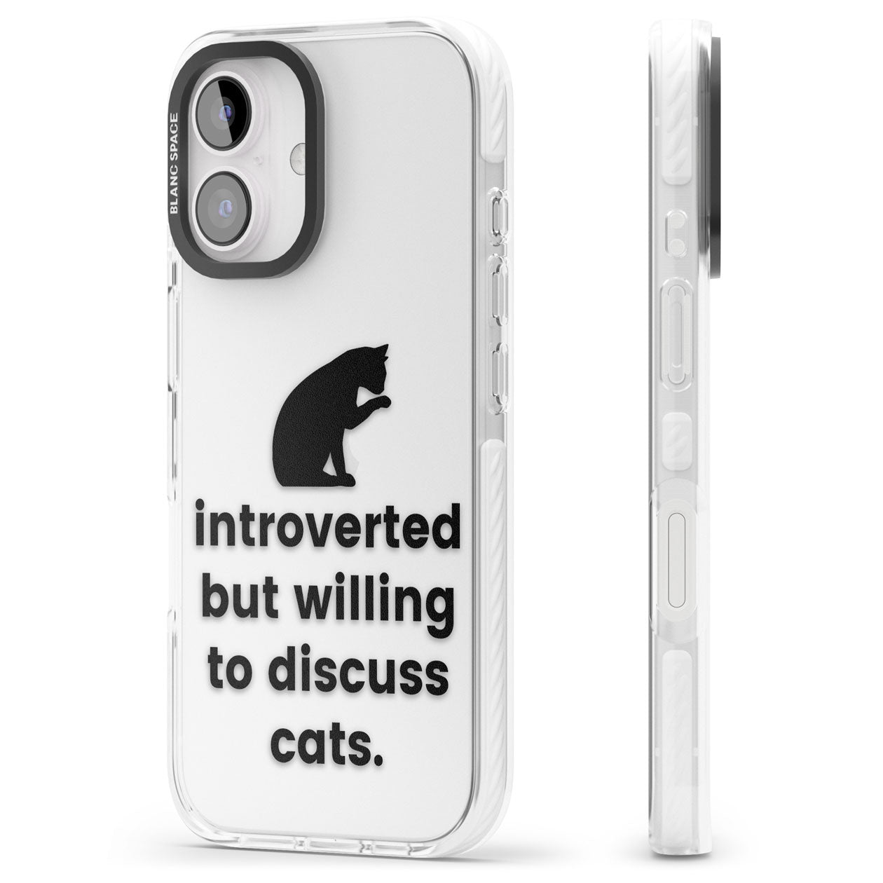 Introverted But Willing To Discuss Cats Impact Phone Case for iPhone 16, iPhone 16 Plus
