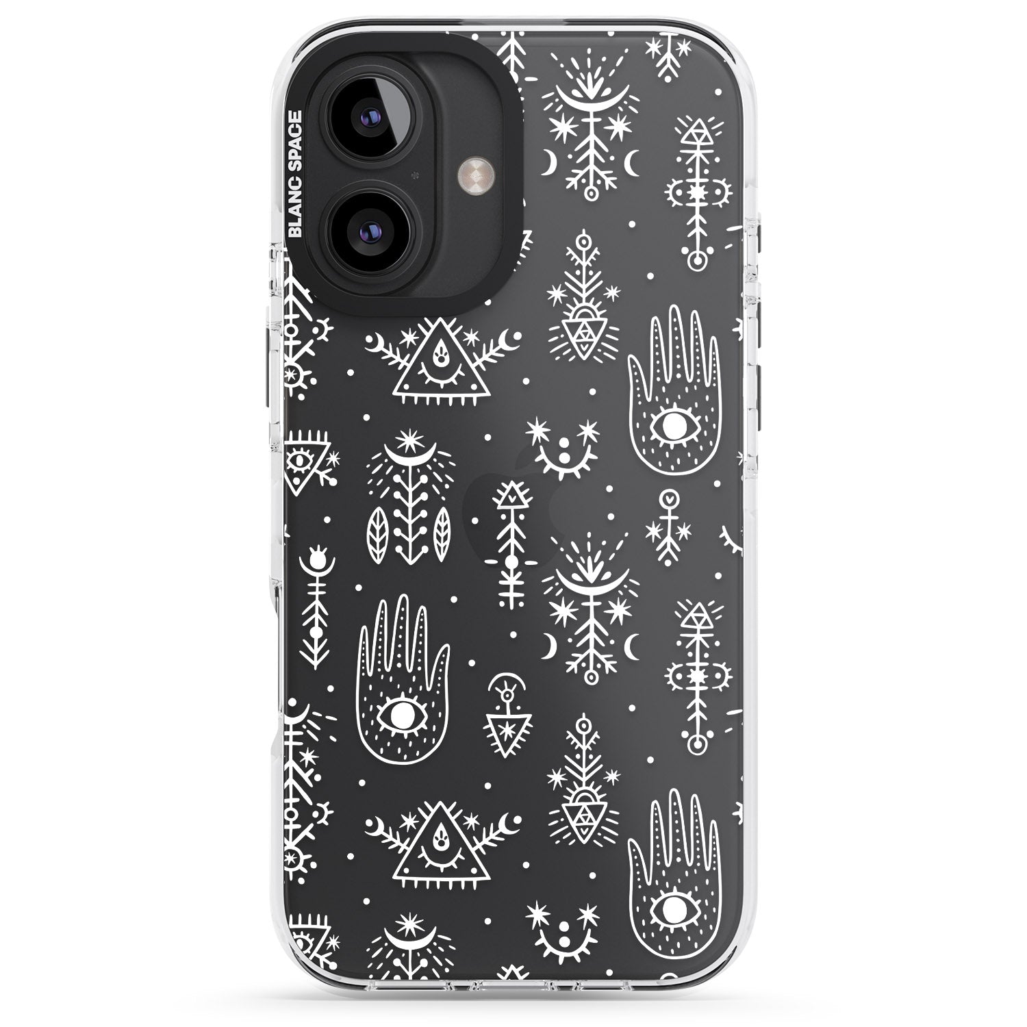 iPhone 16 Pro Max Black Tribal Palms Black Impact Phone Case