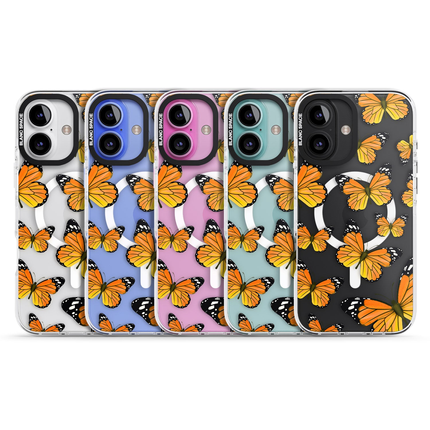 iPhone 16 Pro Max Sun-Yellow Butterflies Black Impact Phone Case