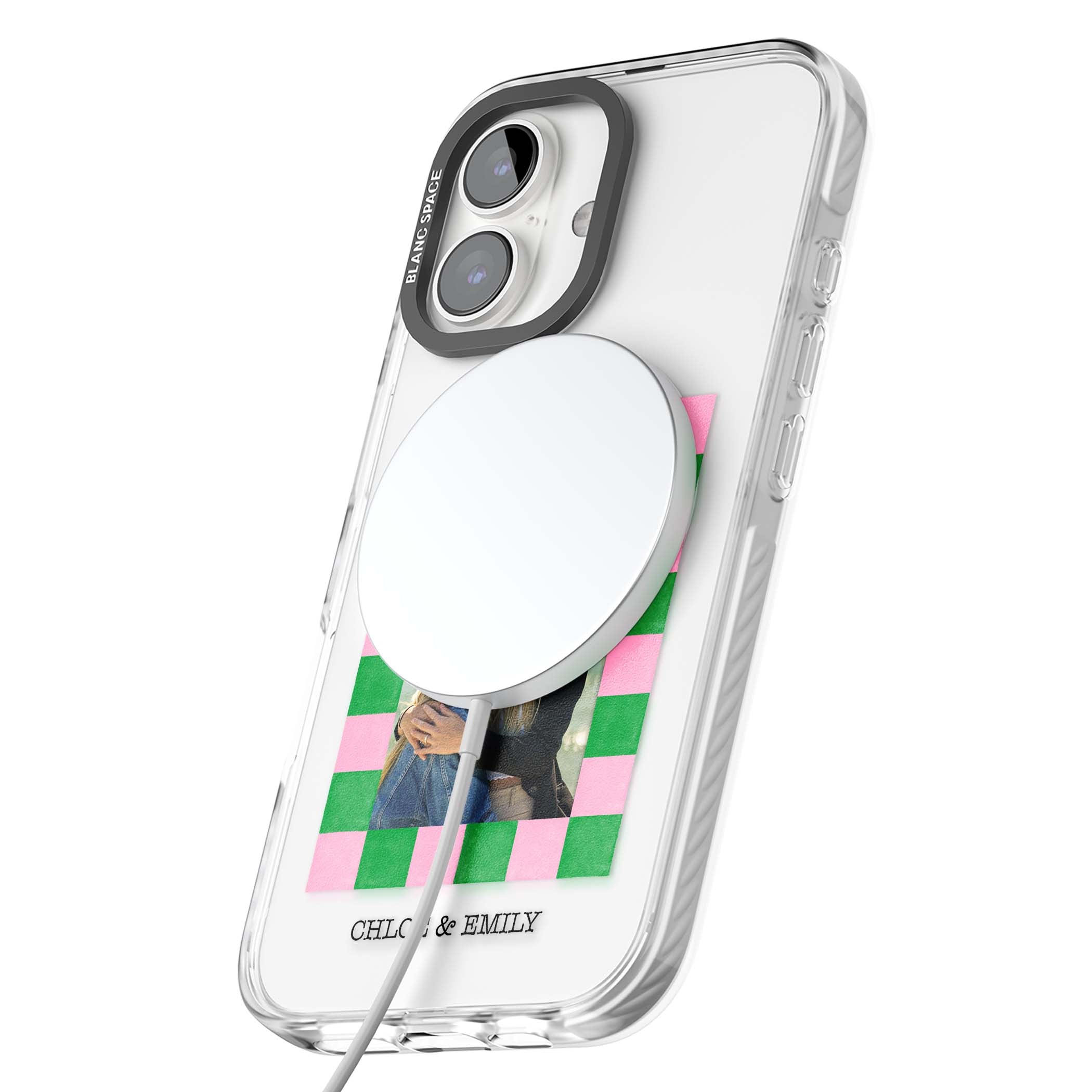 Riviera Check Photo cute iPhone case | Impact Magsafe case for iPhone 16, iPhone 16 Plus