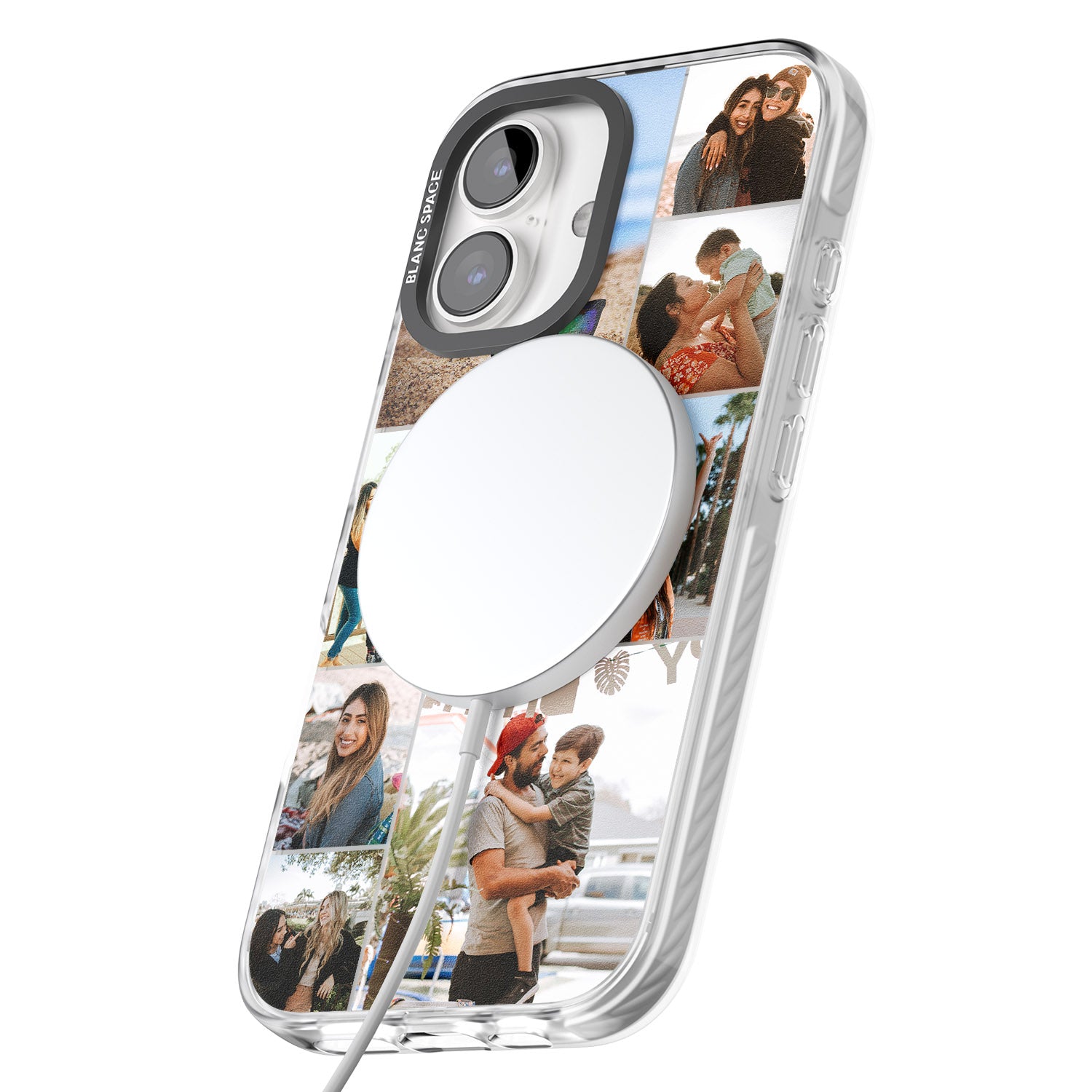 iPhone 16 Pro Max Personalised Photo Grid Black Impact Phone Case