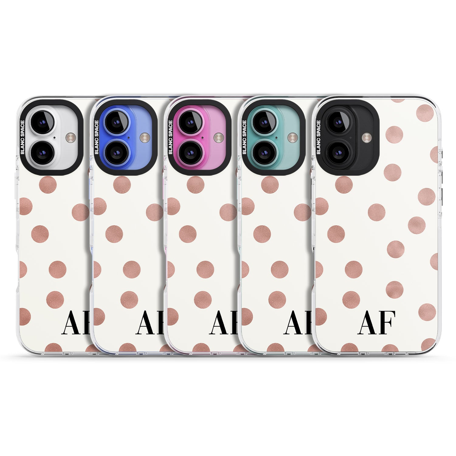 iPhone 16 Pro Max Personalised Initials & Dots Black Impact Phone Case