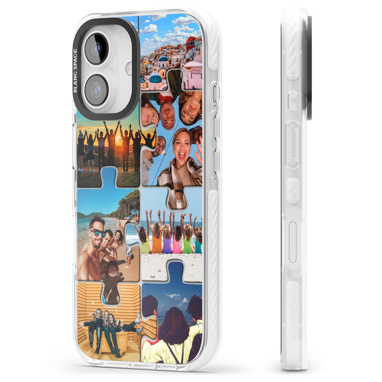 iPhone 16 Pro Max Personalised Jigsaw Photo Grid Black Impact Phone Case