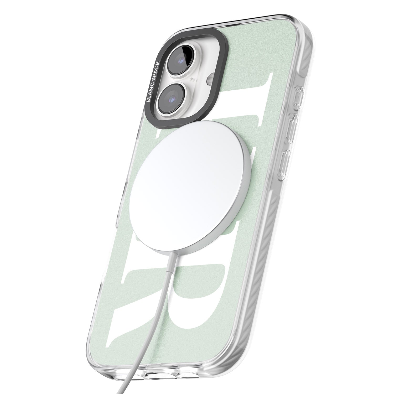 iPhone 16 Pro Max Personalised White & Seafoam Green Personalised Black Impact Phone Case