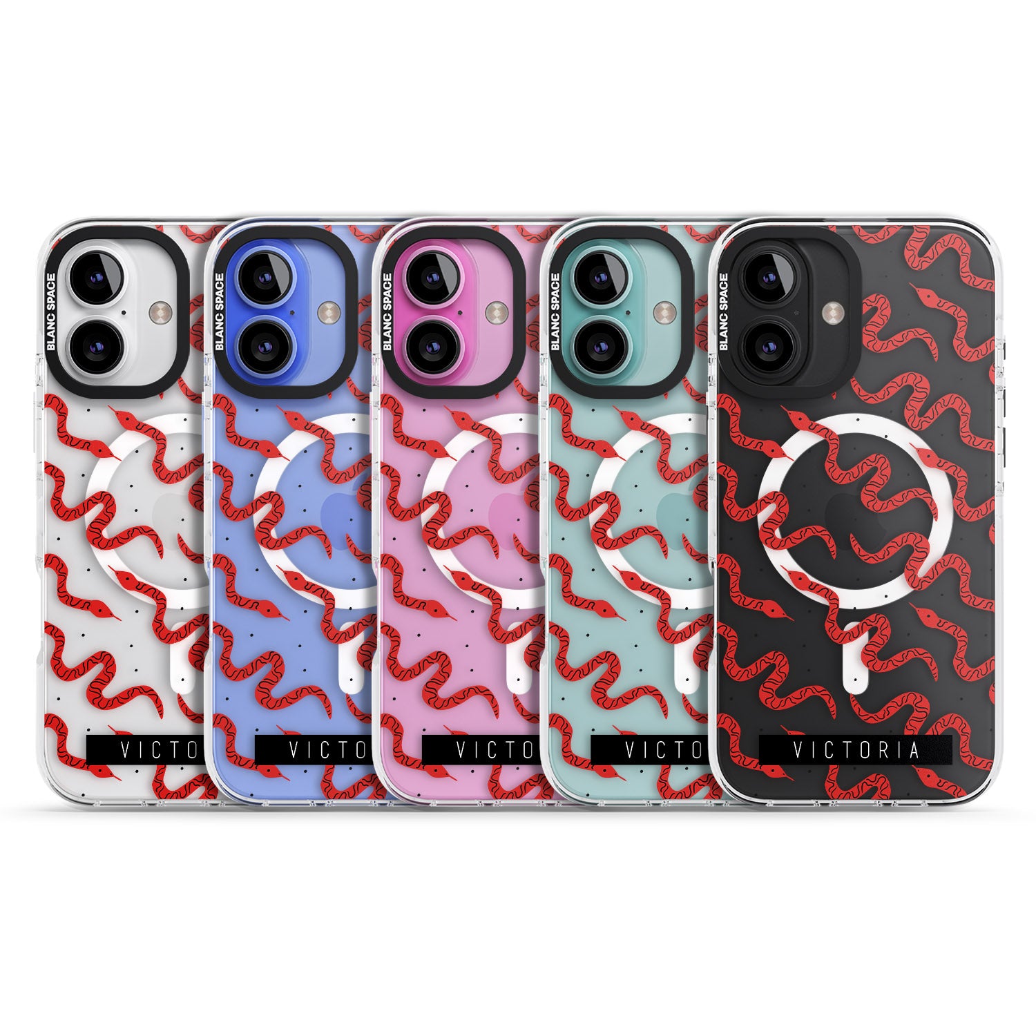 iPhone 16 Pro Max Personalised Snake Pattern Black Impact Phone Case