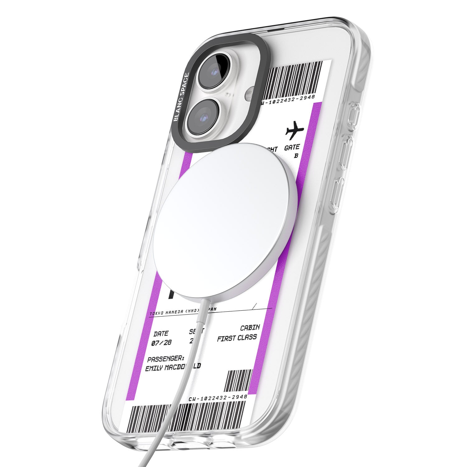 iPhone 16 Pro Max Personalised Tokyo Boarding Pass Black Impact Phone Case