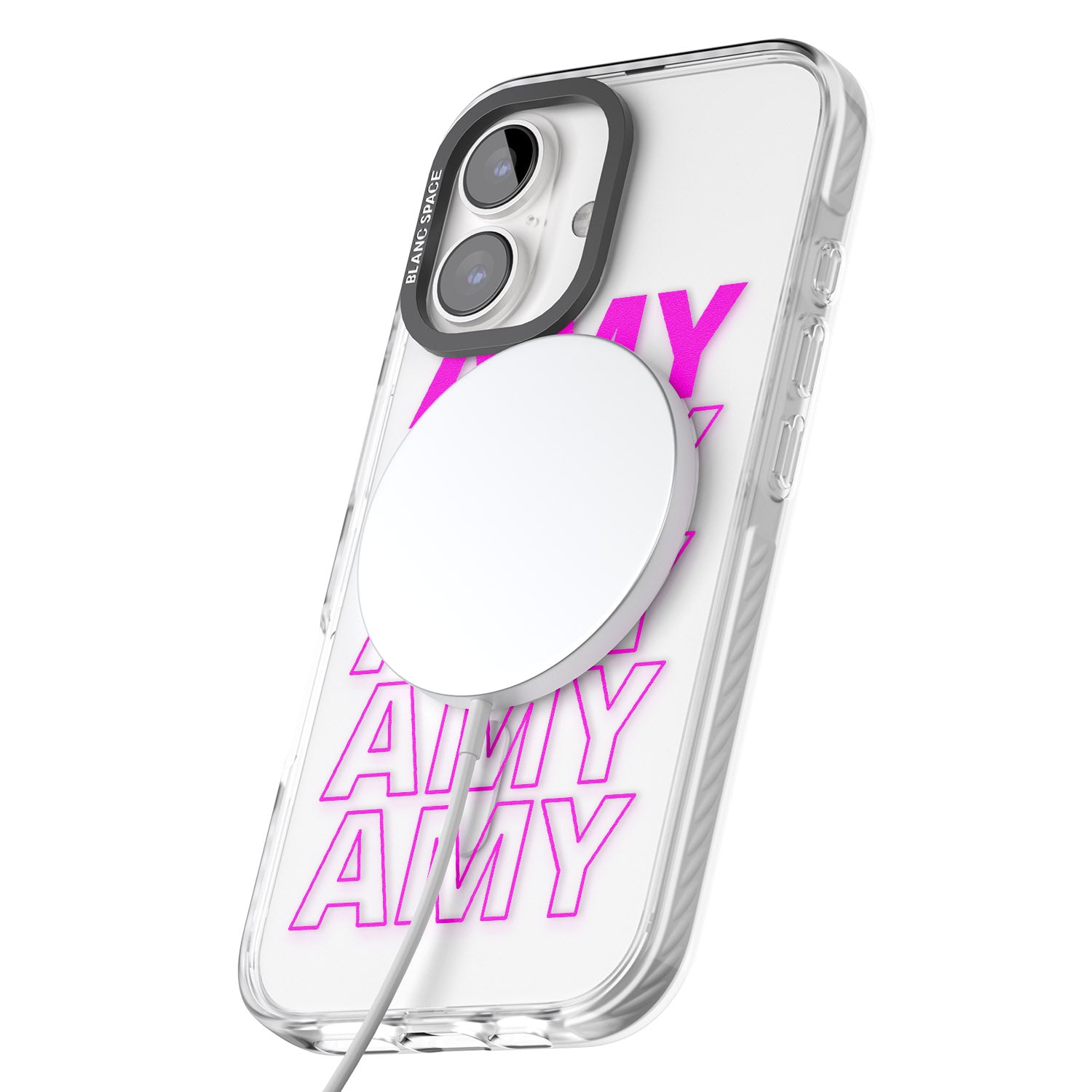 iPhone 16 Pro Max Personalised Clear Text 5D Black Impact Phone Case