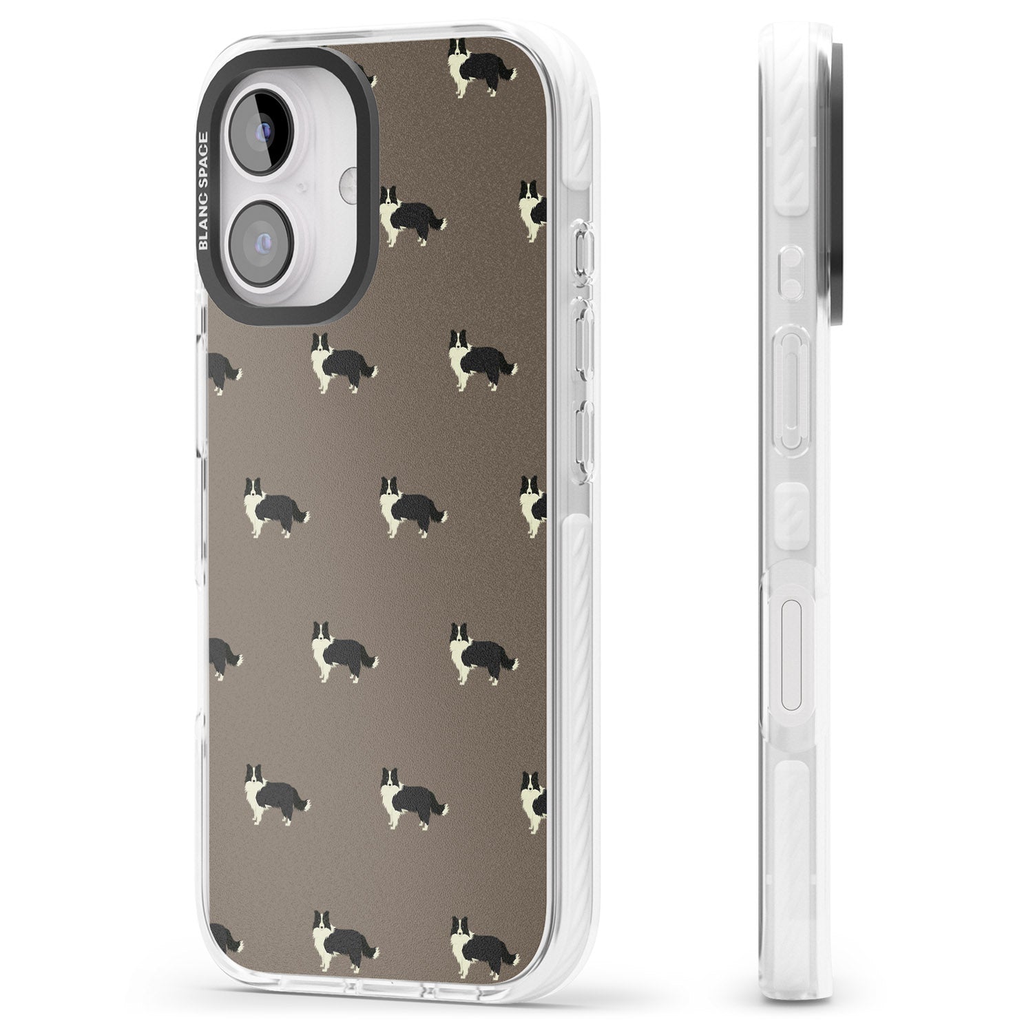 iPhone 16 Pro Max Border Collie Dog Pattern Black Impact Phone Case