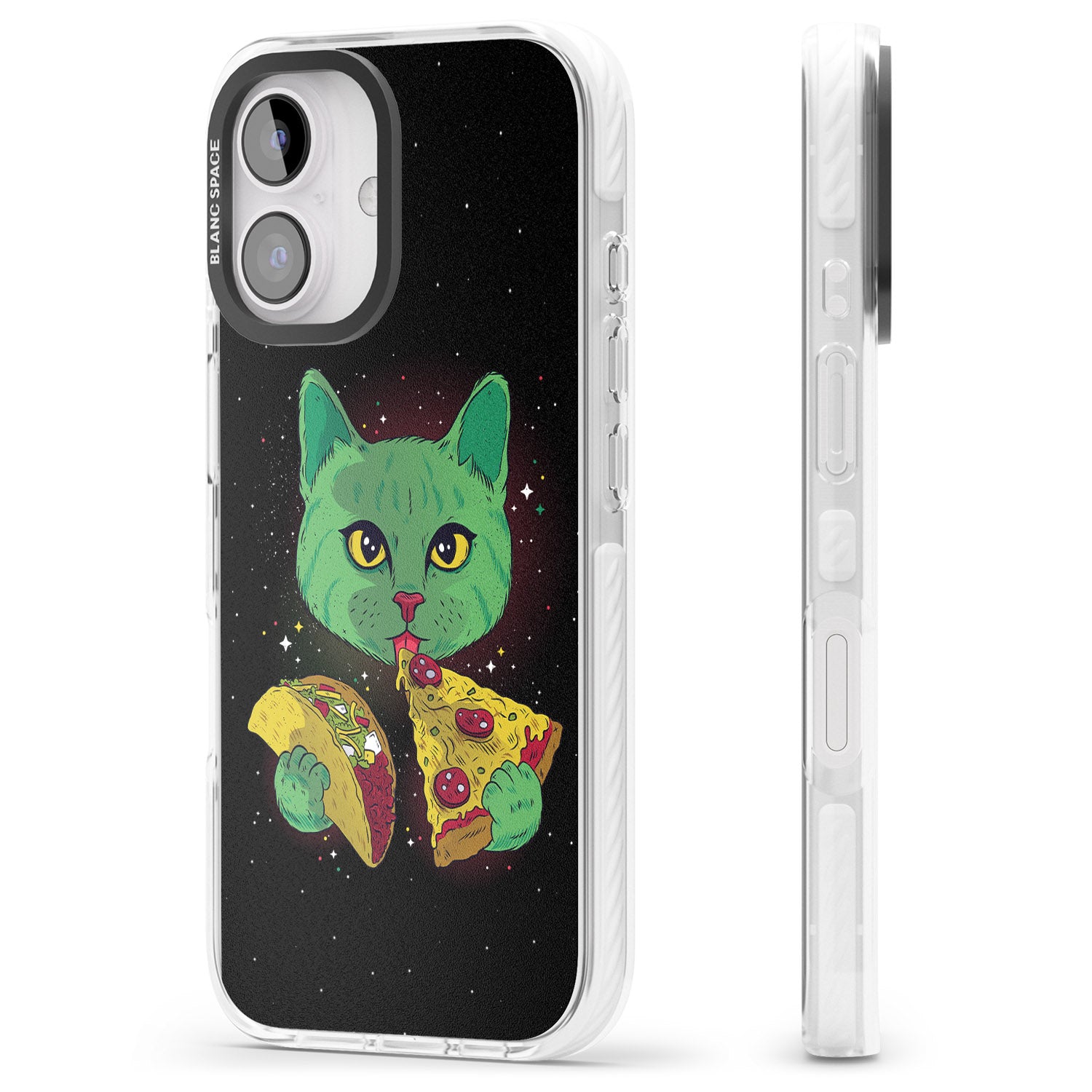 iPhone 16 Pro Max Pizza Purr Black Impact Phone Case