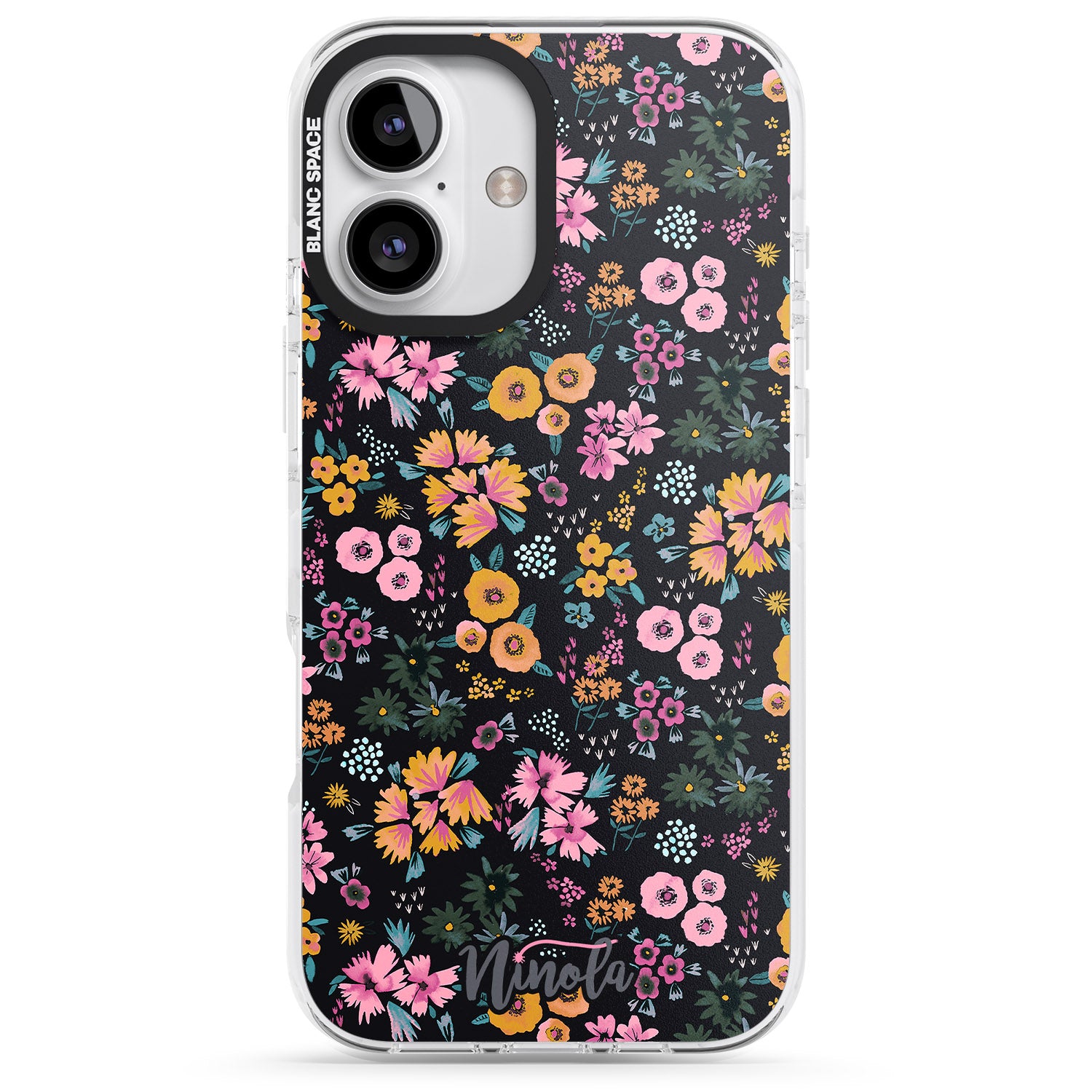 iPhone 16 Pro Max Little Flowers Black Impact Phone Case