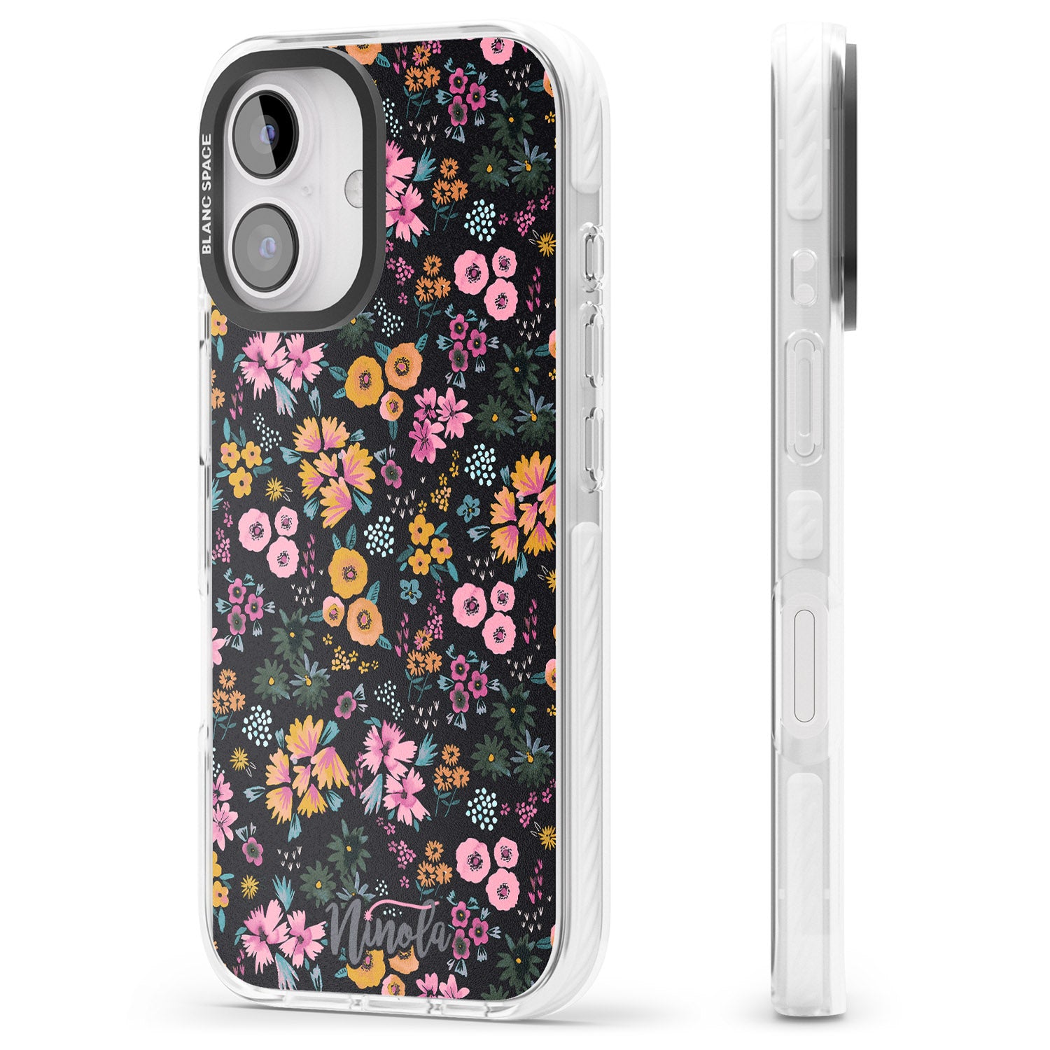 iPhone 16 Pro Max Little Flowers Black Impact Phone Case