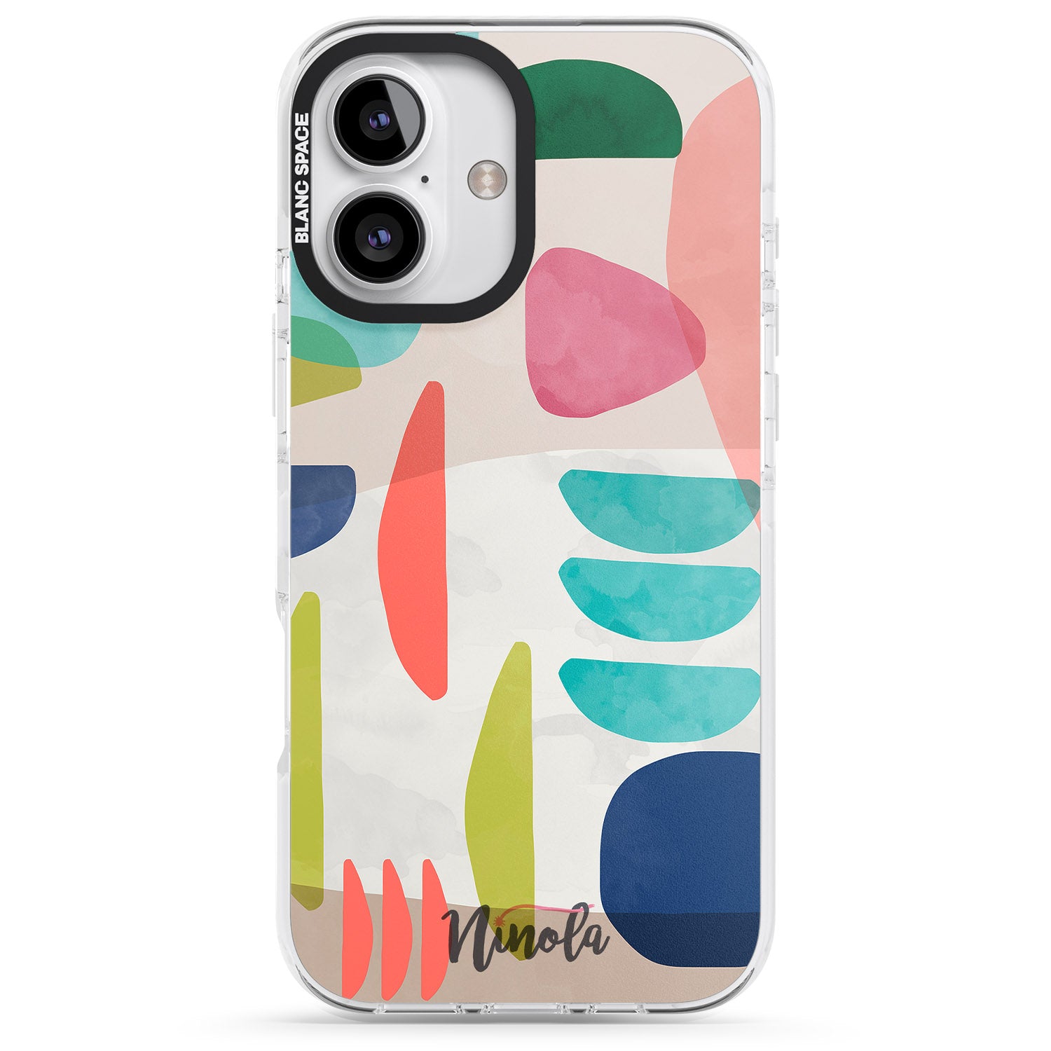 iPhone 16 Pro Max Organic Bold Shapes Black Impact Phone Case