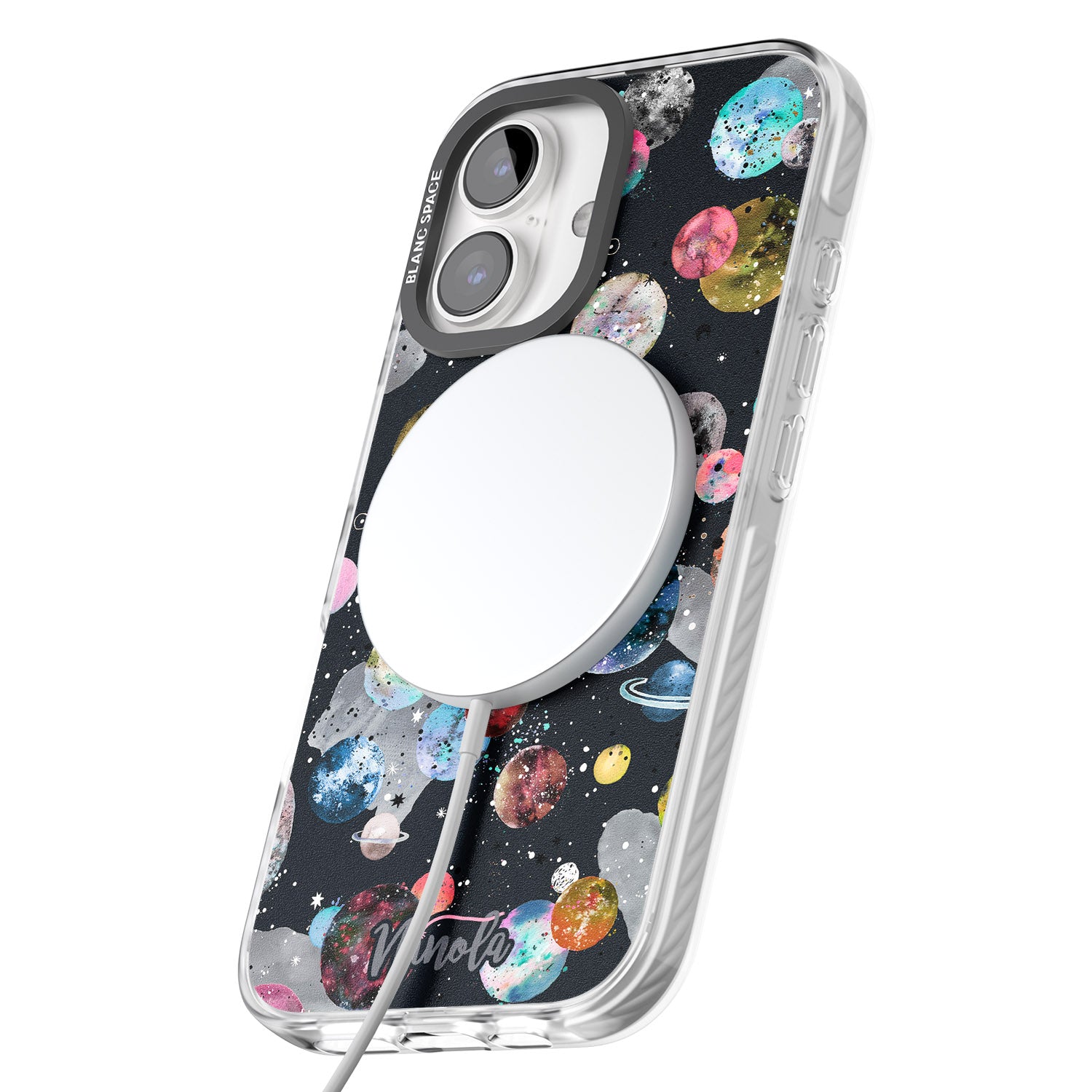 iPhone 16 Pro Max Space Planets Black Impact Phone Case