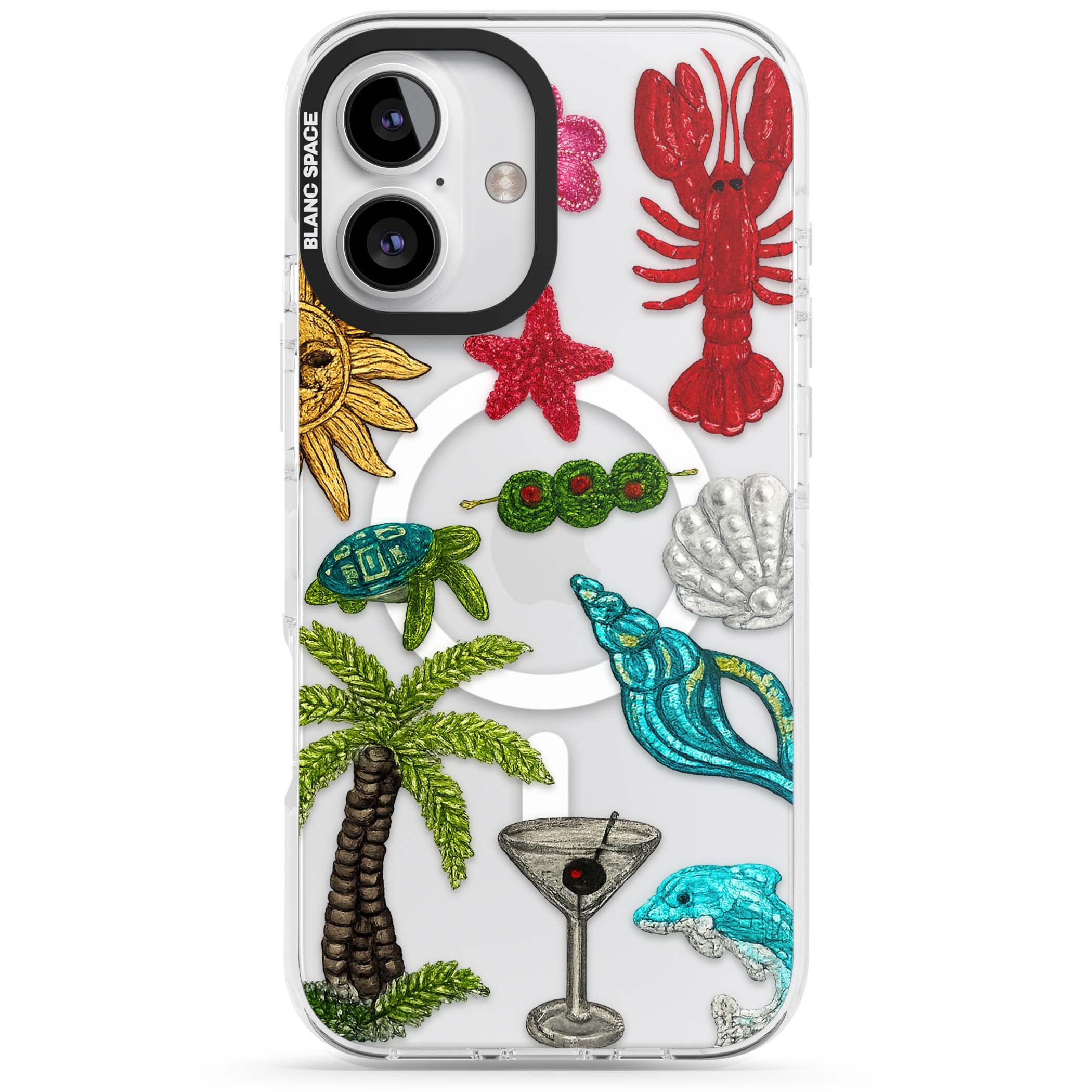 Painted Coastal Pattern coastal iPhone case | Impact Magsafe case for iPhone 16, iPhone 16 Plus