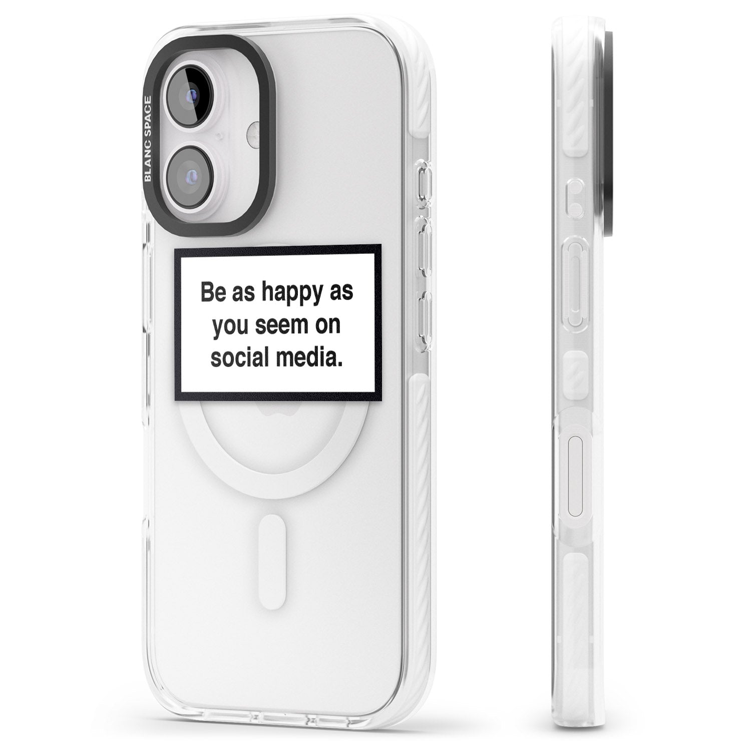 iPhone 16 Pro Max Happy on Social Media Black Impact Phone Case