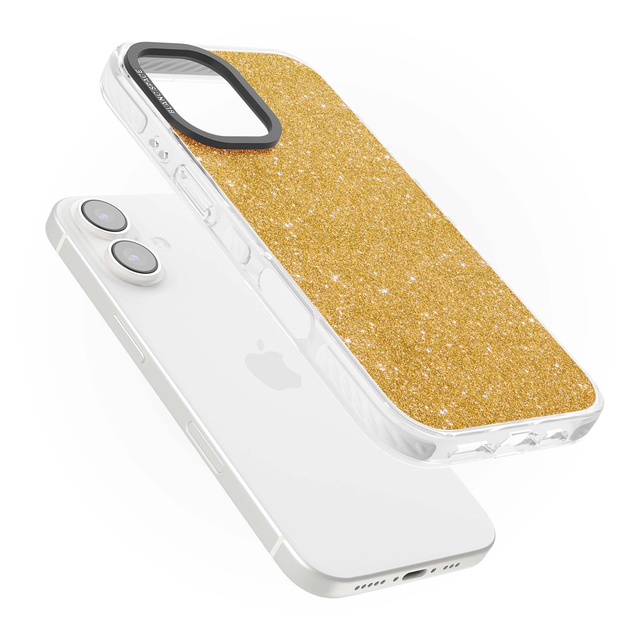 Gold Glitter gold glitter iPhone case featuring a shimmering sparkle wallpaper design in luxury gold | Impact Magsafe case for iPhone 16, iPhone 16 Plus
