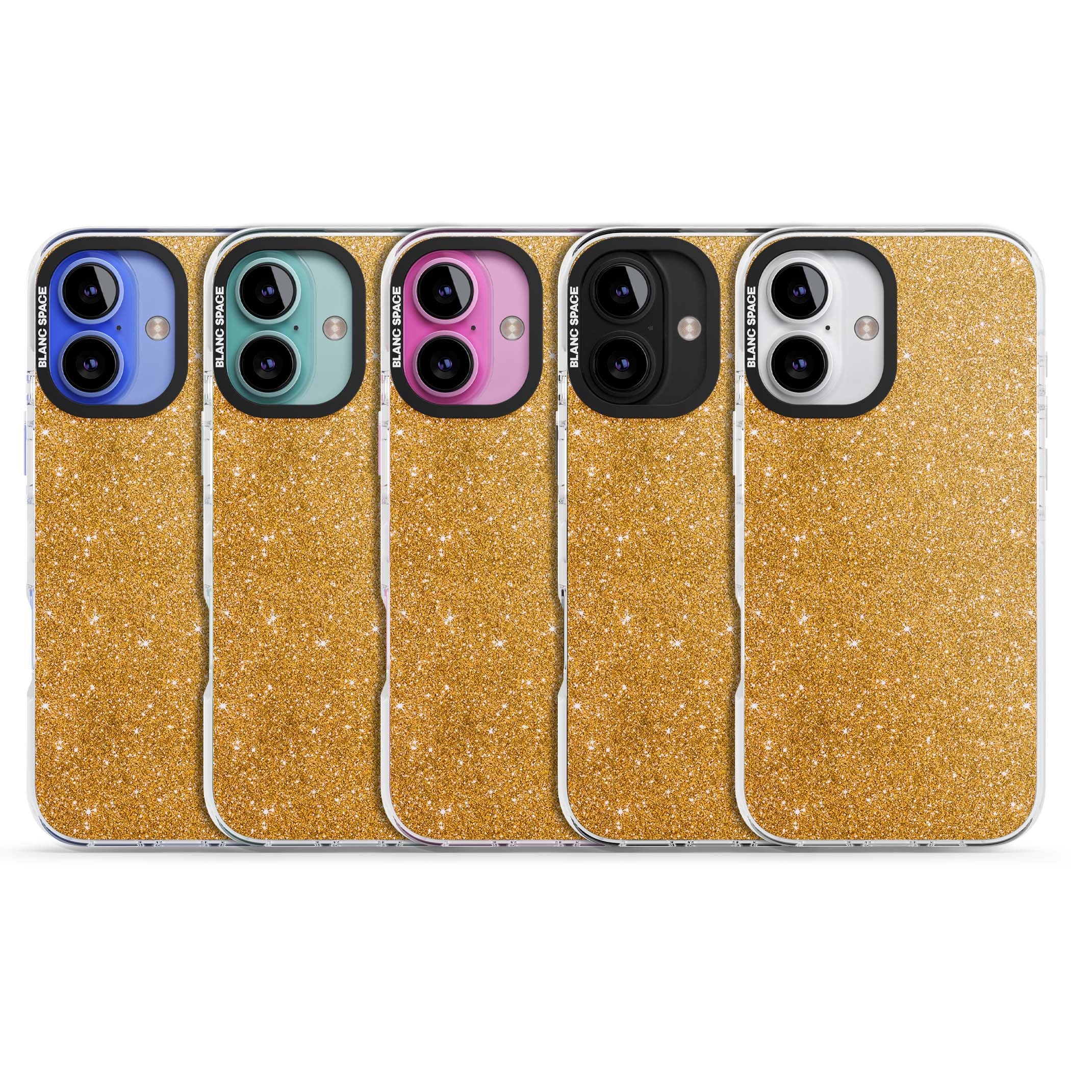 Gold Glitter gold glitter iPhone case featuring a shimmering sparkle wallpaper design in luxury gold | Impact Magsafe case for iPhone 16, iPhone 16 Plus