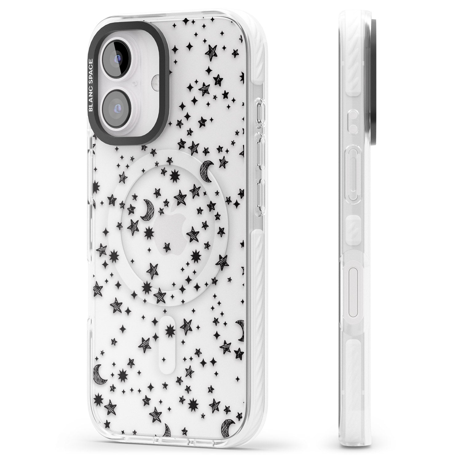 iPhone 16 Pro Max Black Cosmic Galaxy Pattern Black Impact Phone Case