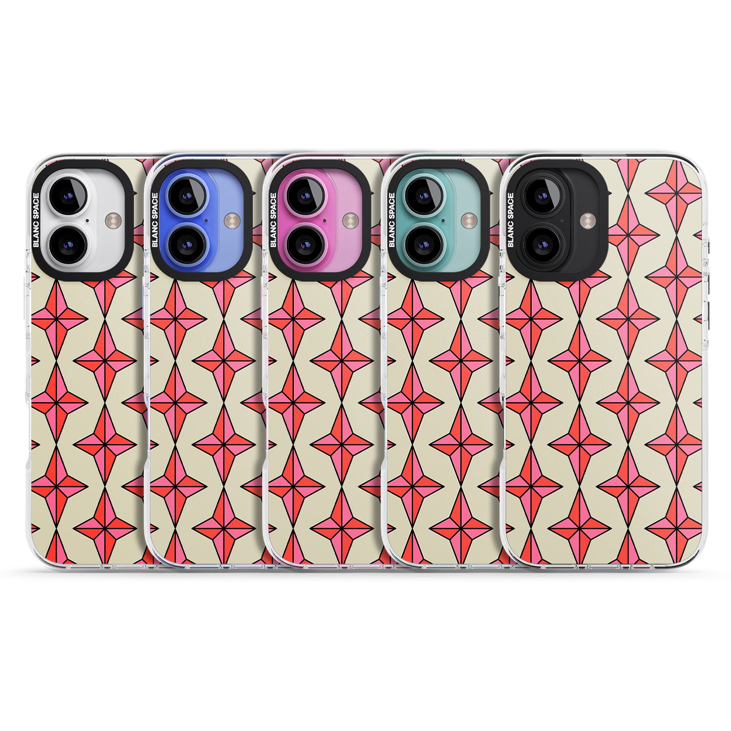 iPhone 16 Pro Max Rose Stars Pattern Black Impact Phone Case