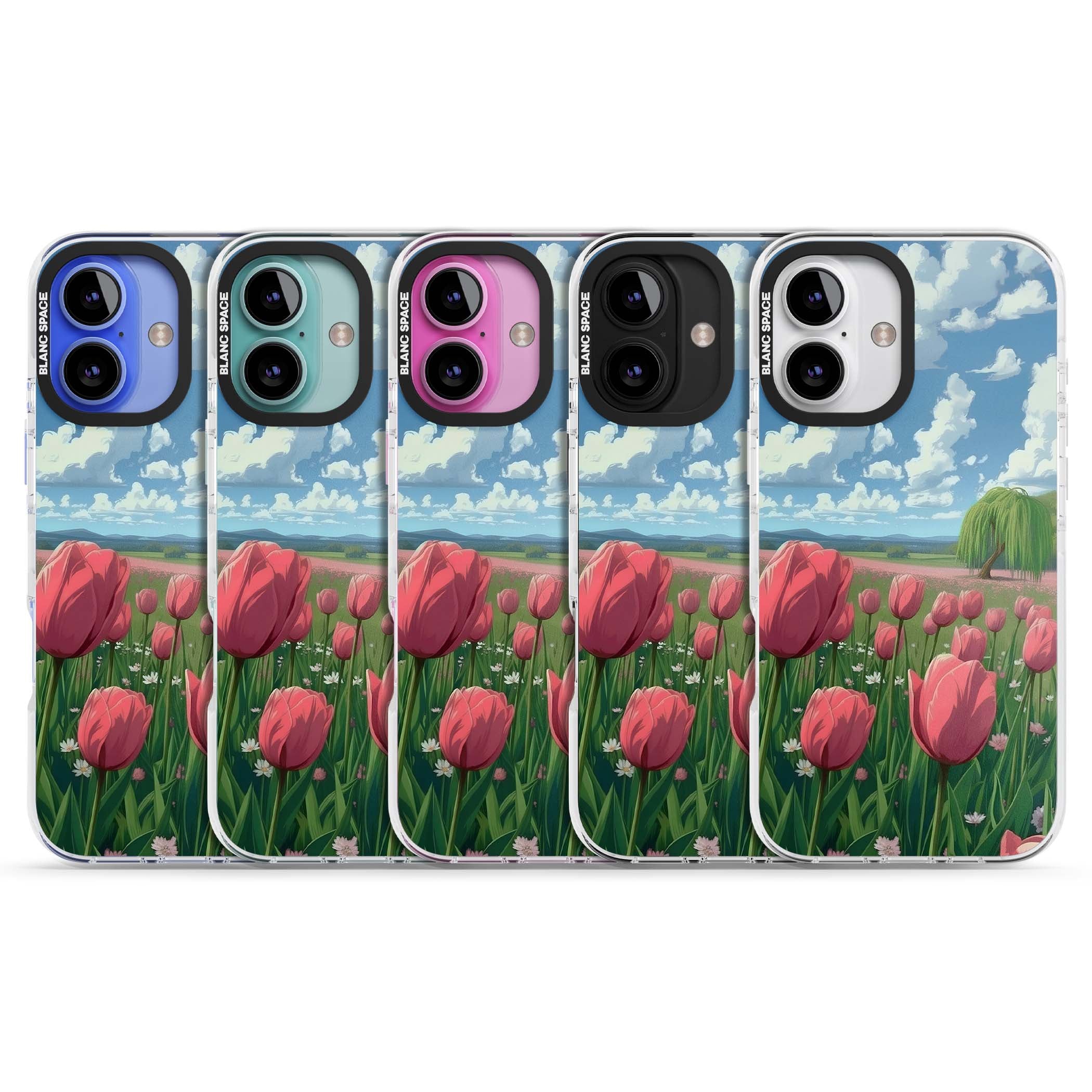 Willow By The Pink Tulips floral iPhone case | Impact Magsafe case for iPhone 16, iPhone 16 Plus