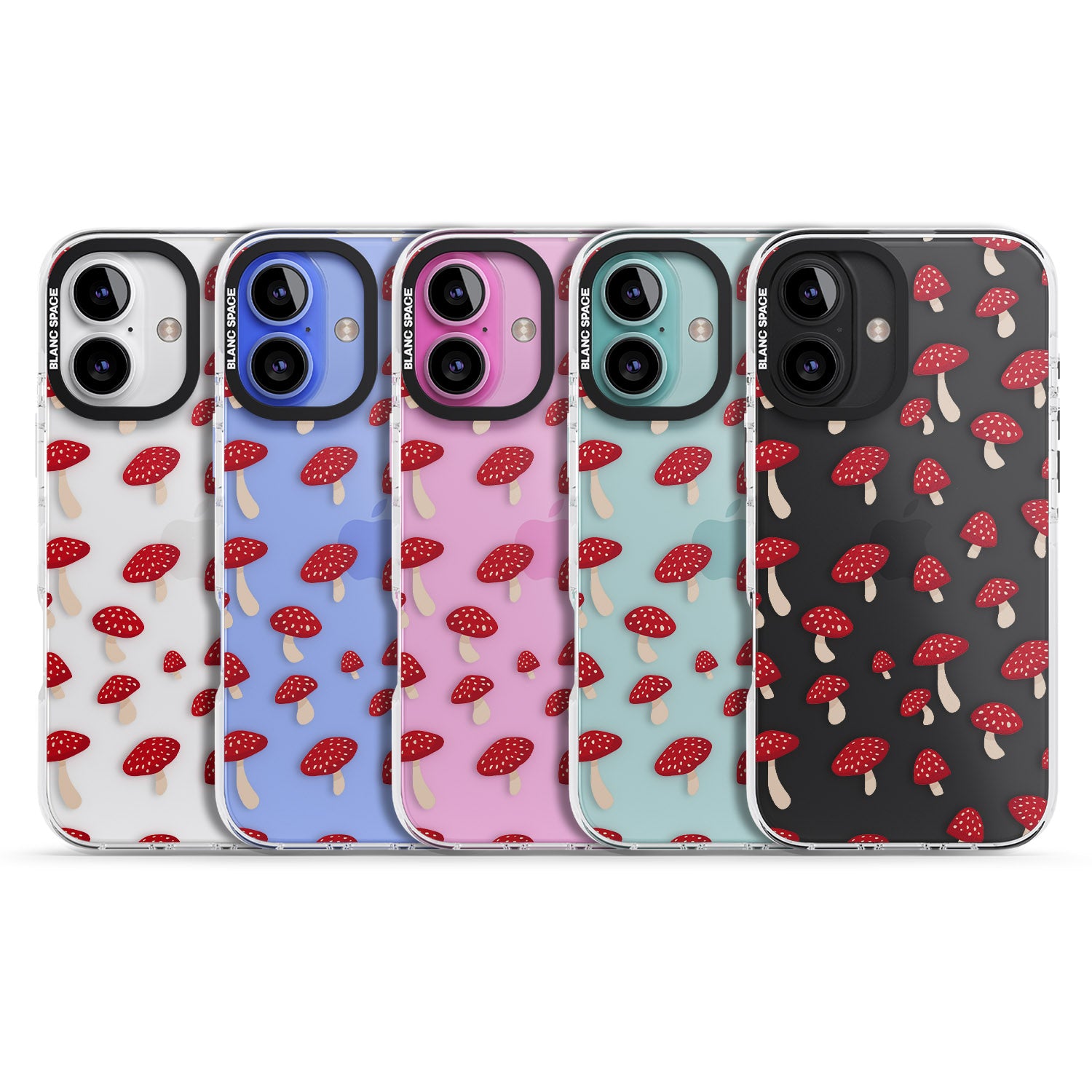 iPhone 16 Pro Max Magical Mushrooms Pattern Black Impact Phone Case