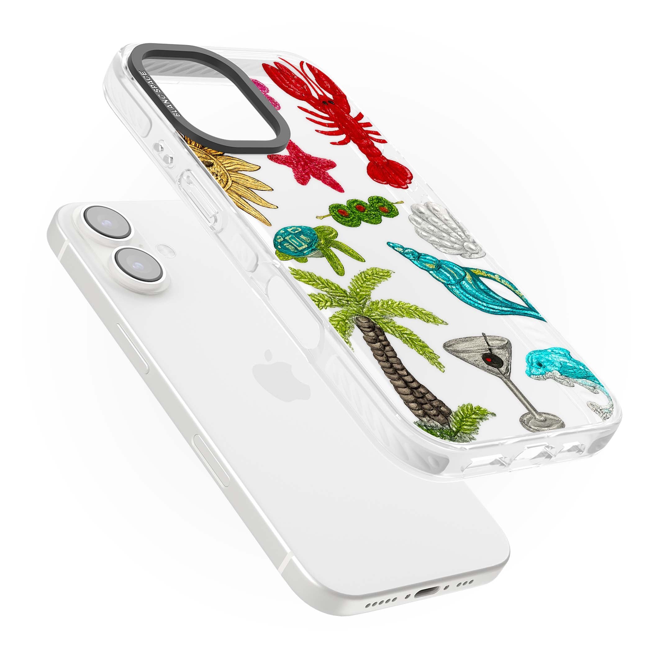 Painted Coastal Pattern coastal iPhone case | Clear Impact case for iPhone 16, iPhone 16 Plus