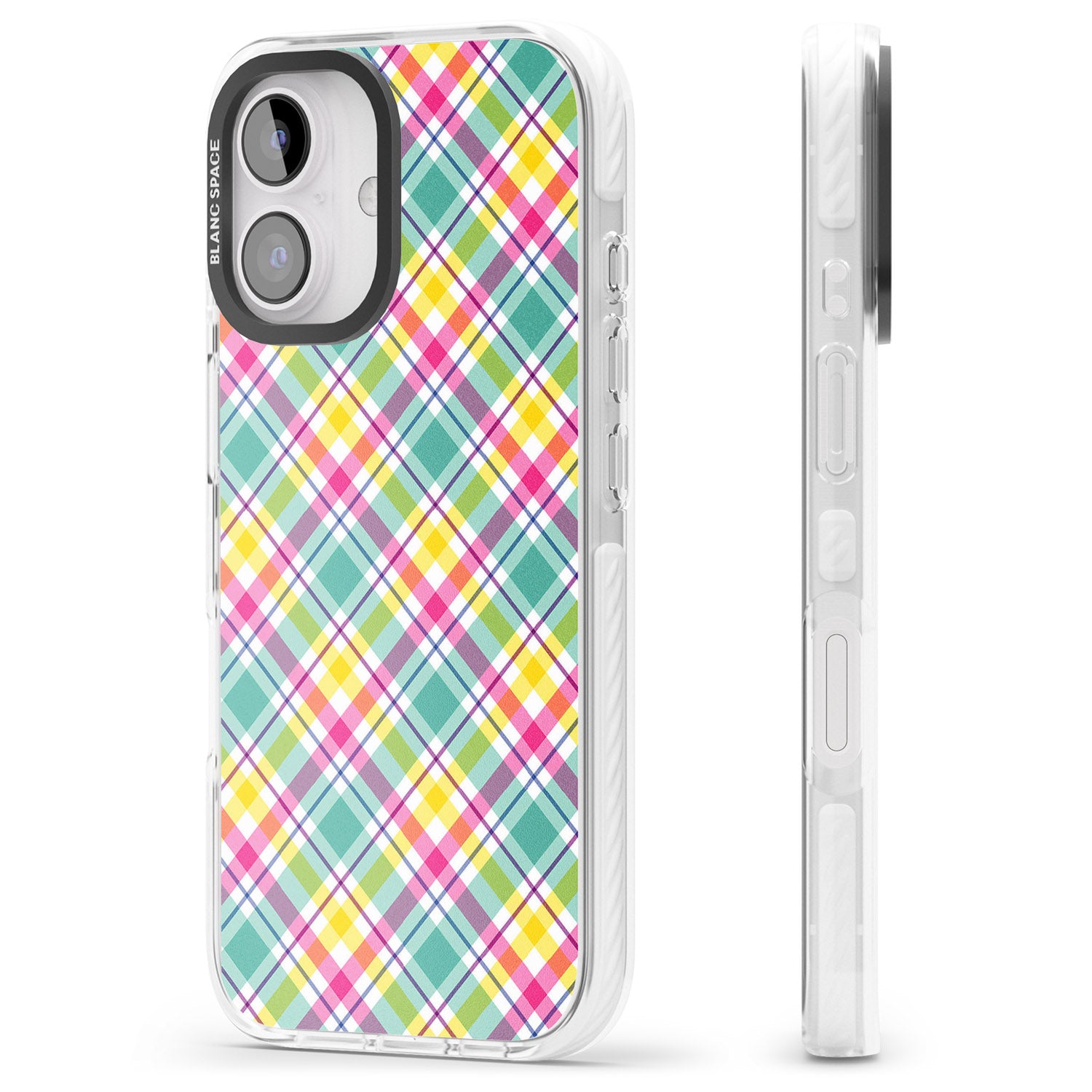 iPhone 16 Pro Max Crosshatch Plaid Black Impact Phone Case