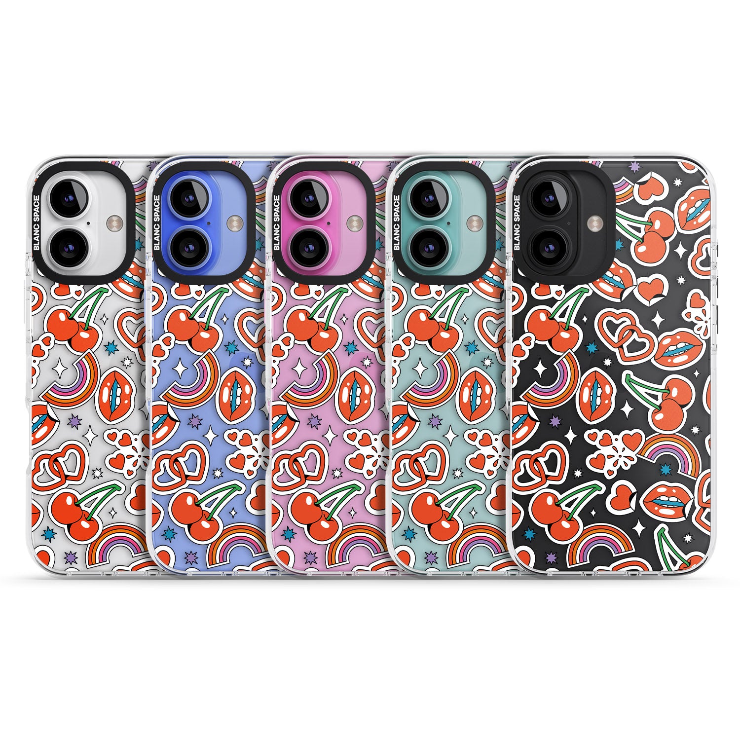 iPhone 16 Pro Max Red Sticker Pop Black Impact Phone Case