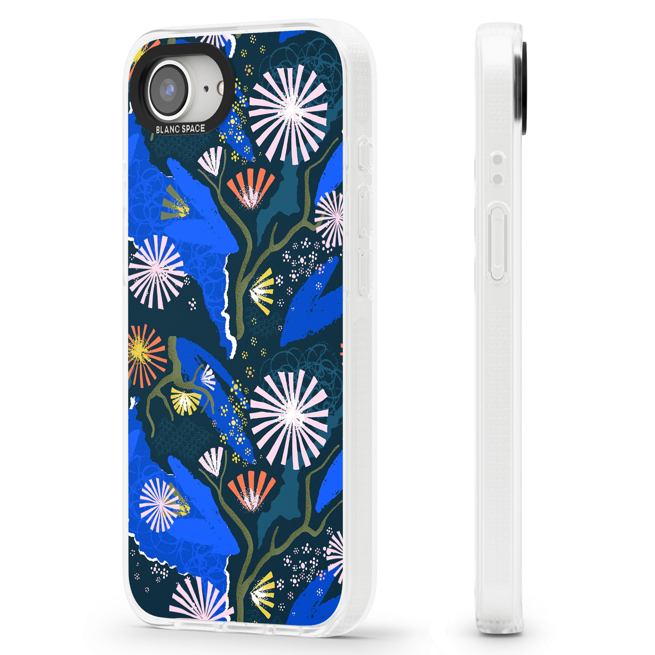 Dark Botanicals Abstract Pattern iPhone 16e Clear Case Impact Air - Blanc Space
