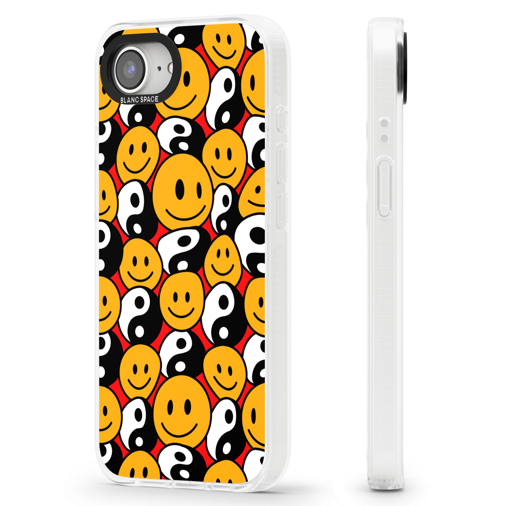 Yin Yang & Faces iPhone 16e Clear Case Impact Air - Blanc Space