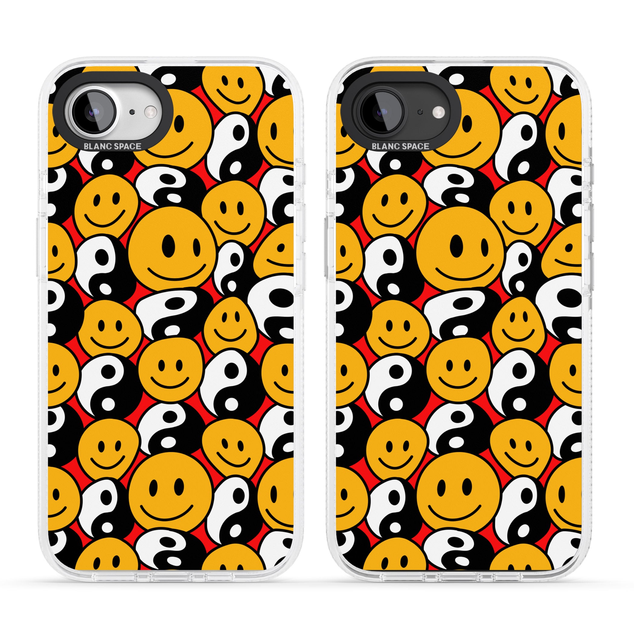 Yin Yang & Faces iPhone 16e Clear Case Impact Air - Blanc Space