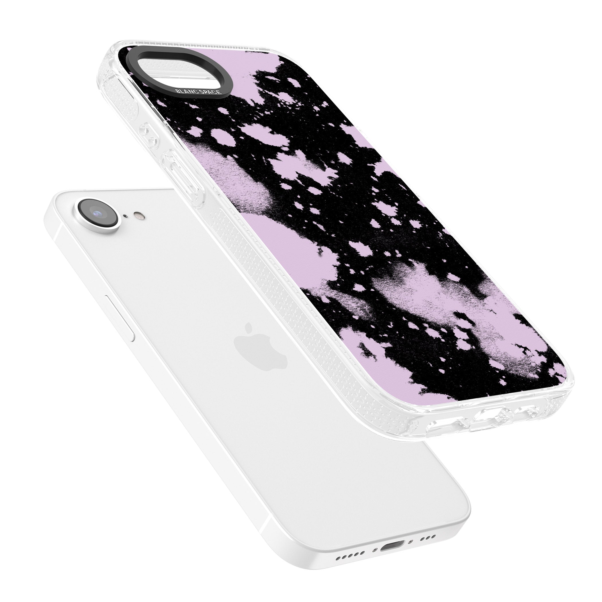 Pink & Black Acid Wash Tie-Dye iPhone 16e Clear Case Impact Air - Blanc Space