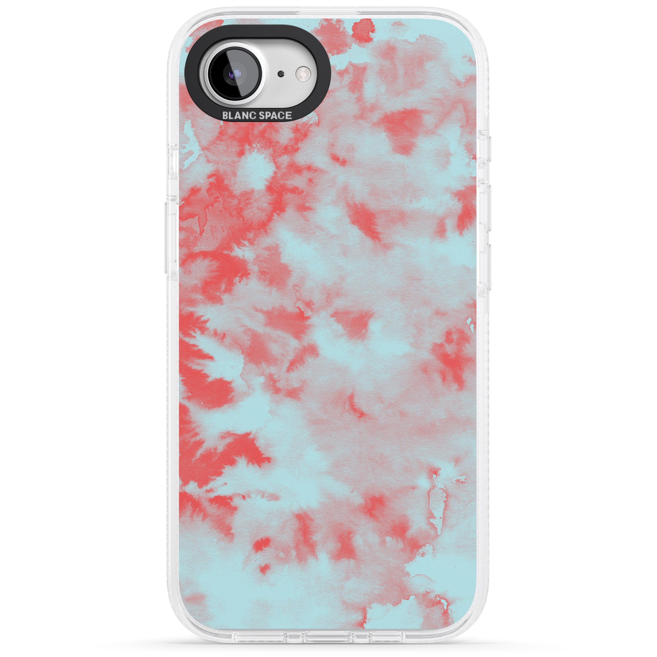 Red & Blue Acid Wash Tie-Dye Pattern iPhone 16e Clear Case Impact Air - Blanc Space