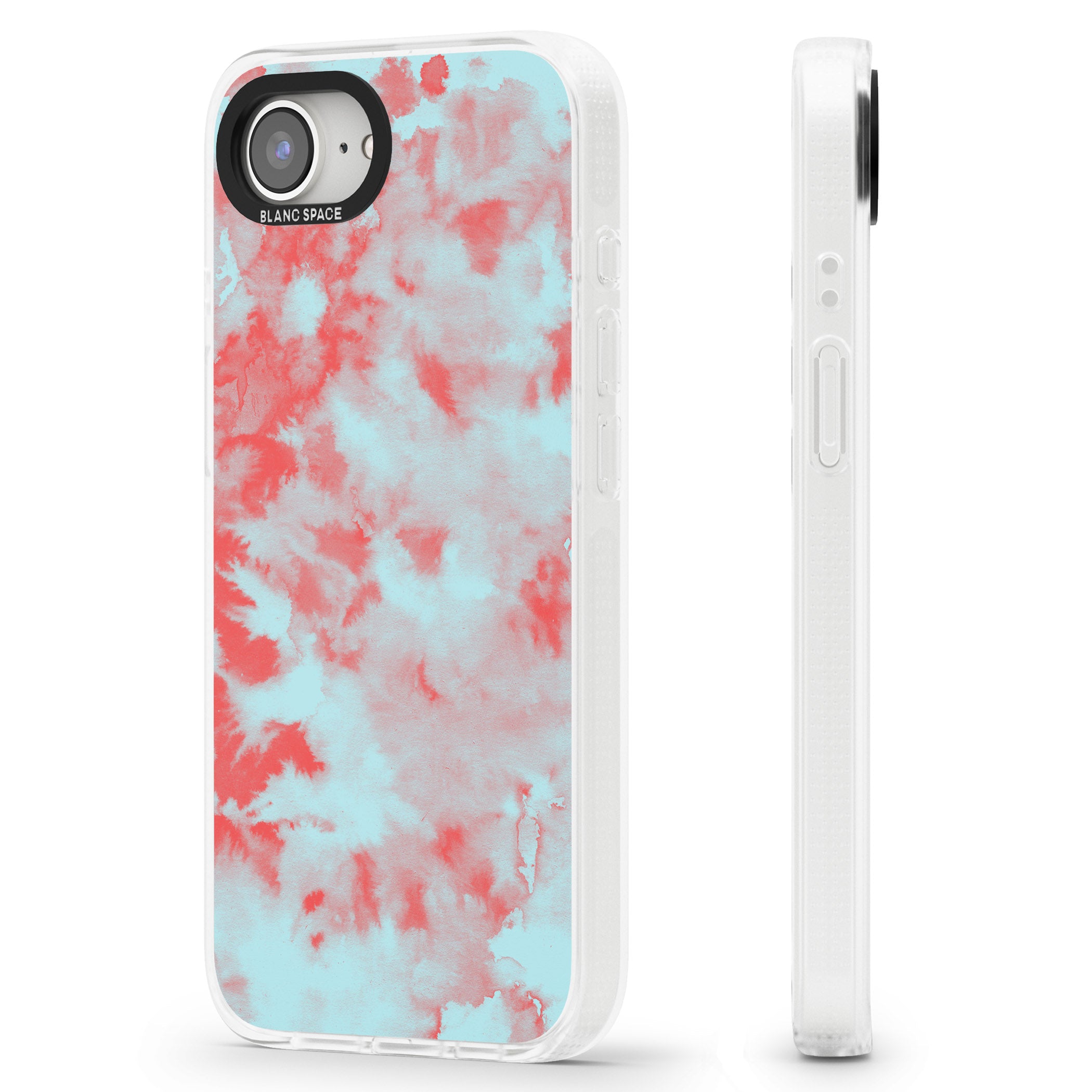 Red & Blue Acid Wash Tie-Dye Pattern iPhone 16e Clear Case Impact Air - Blanc Space