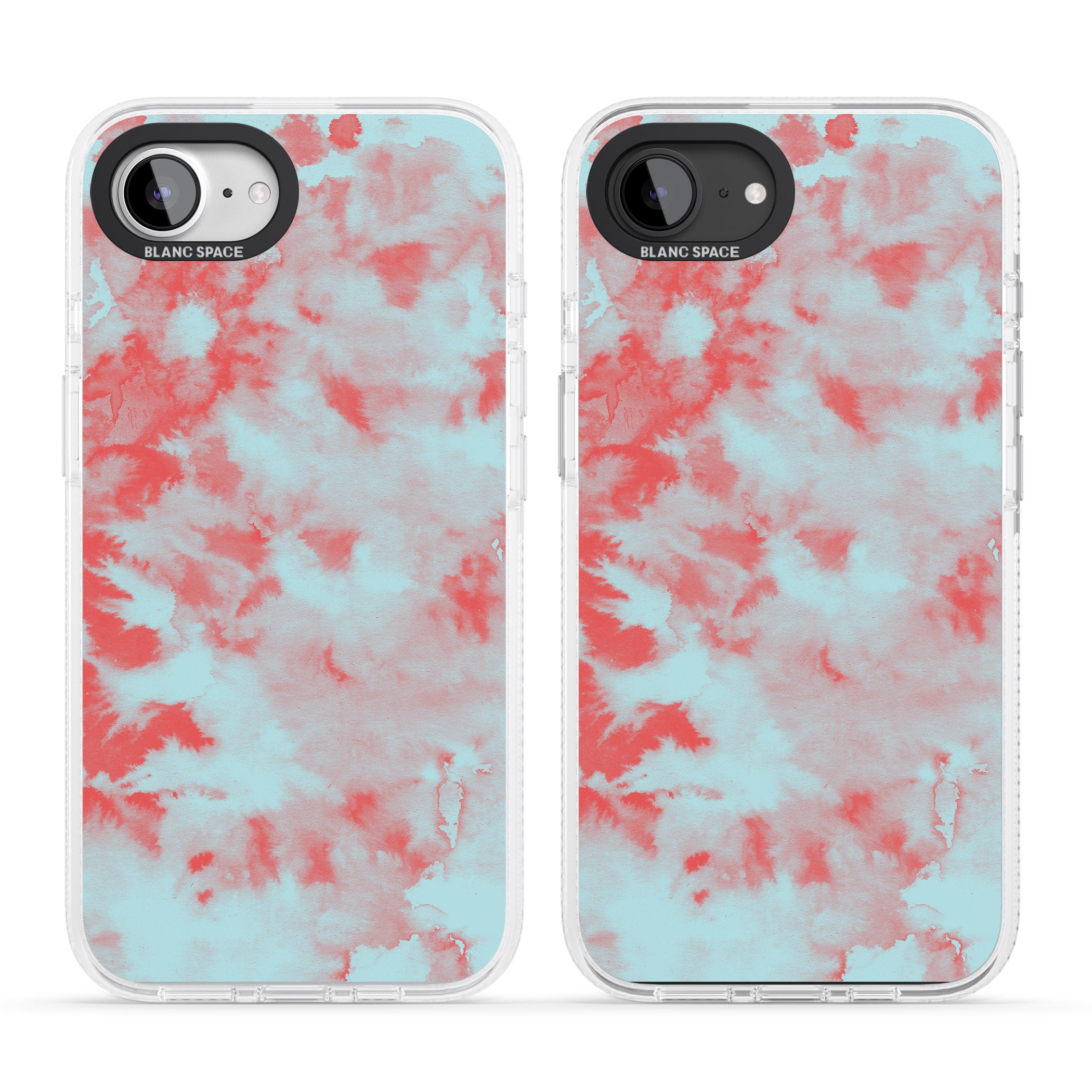 Red & Blue Acid Wash Tie-Dye Pattern iPhone 16e Clear Case Impact Air - Blanc Space