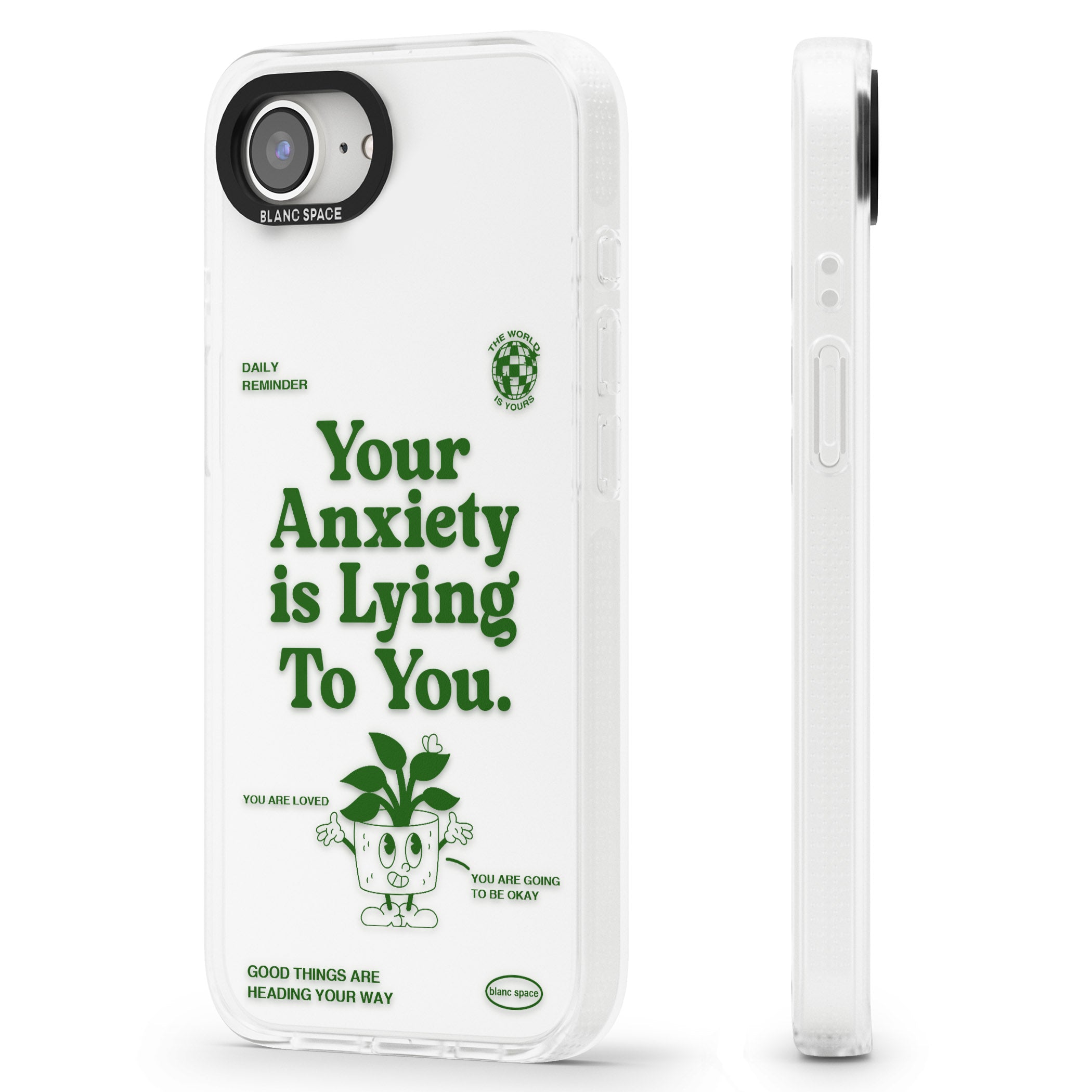 Your Anxiety Is Lying To You iPhone 16e Clear Case Impact Air - Blanc Space